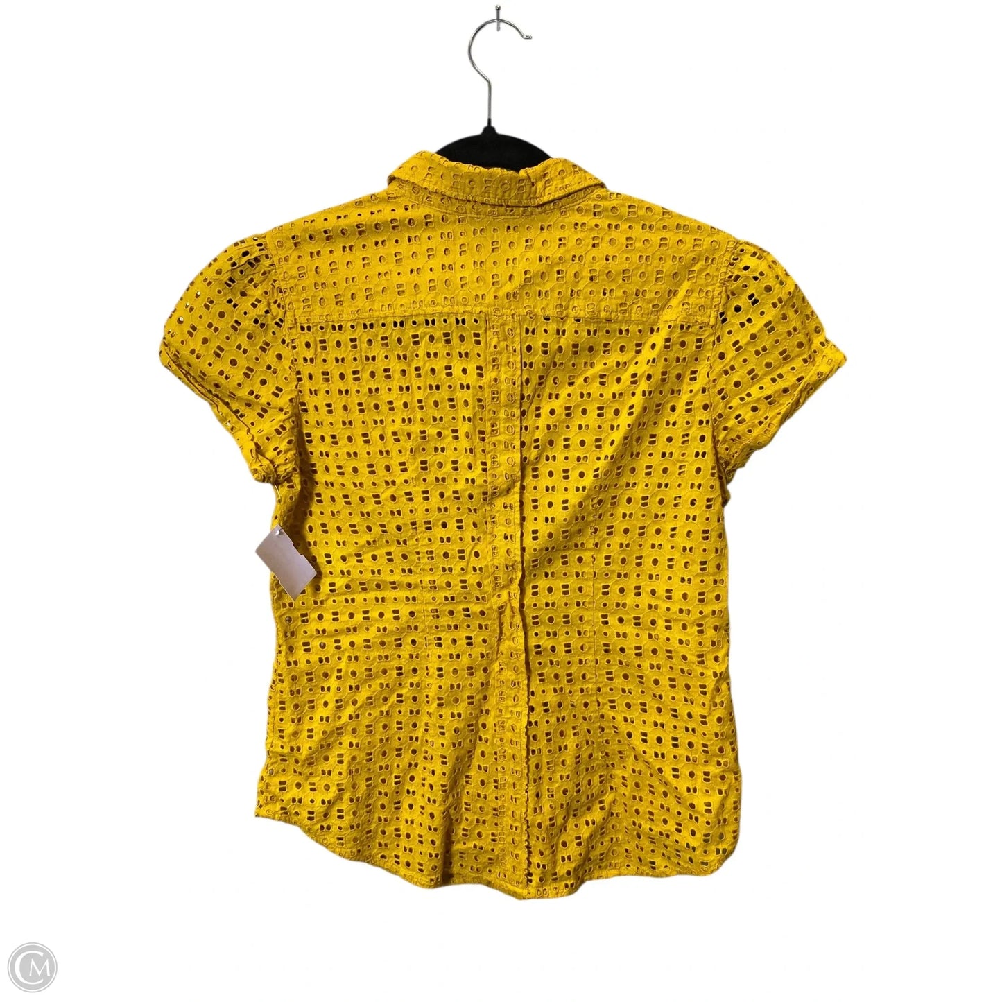Blouse Short Sleeve By New York And Co In Yellow, Size: S