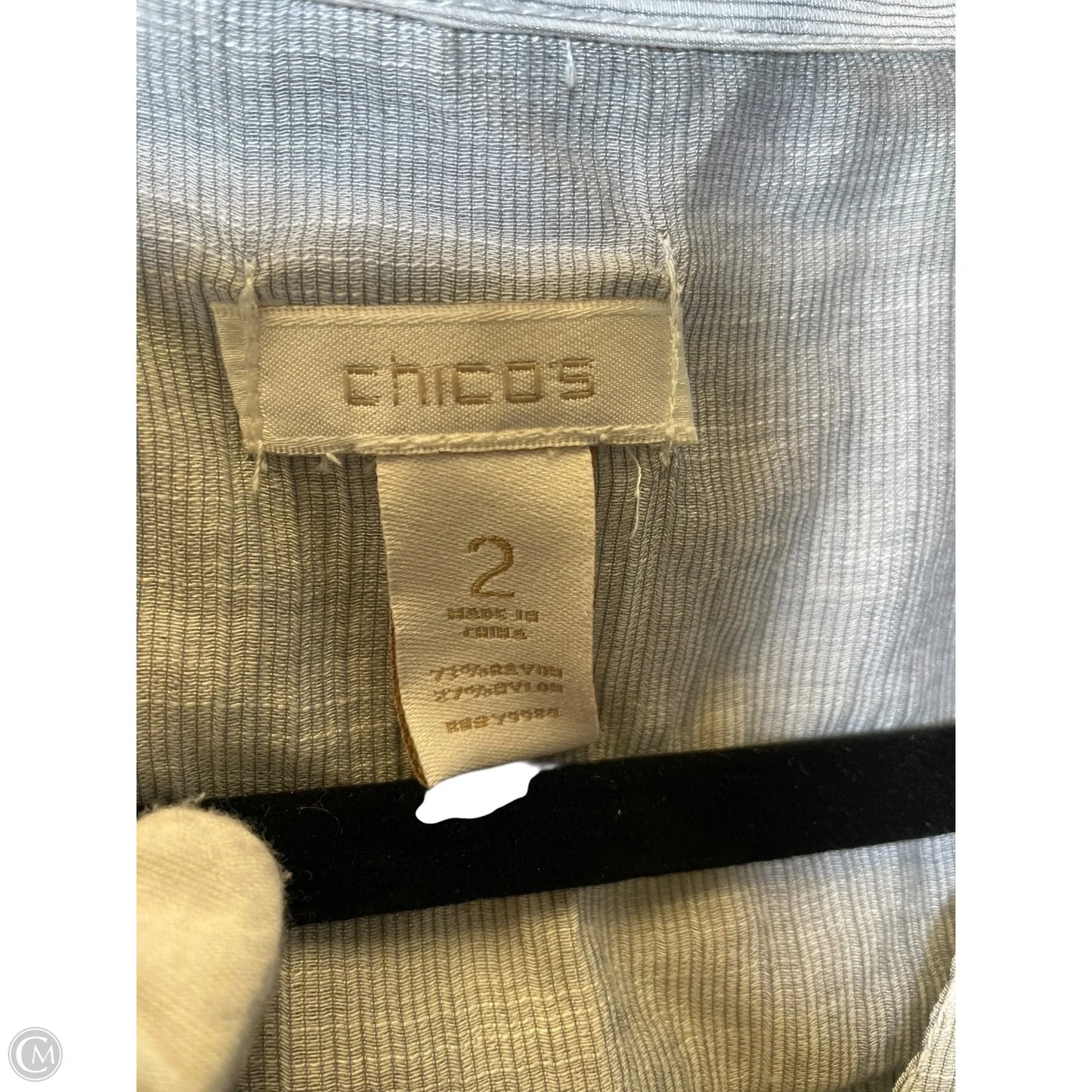 Blouse Long Sleeve By Chicos In Grey, Size: L