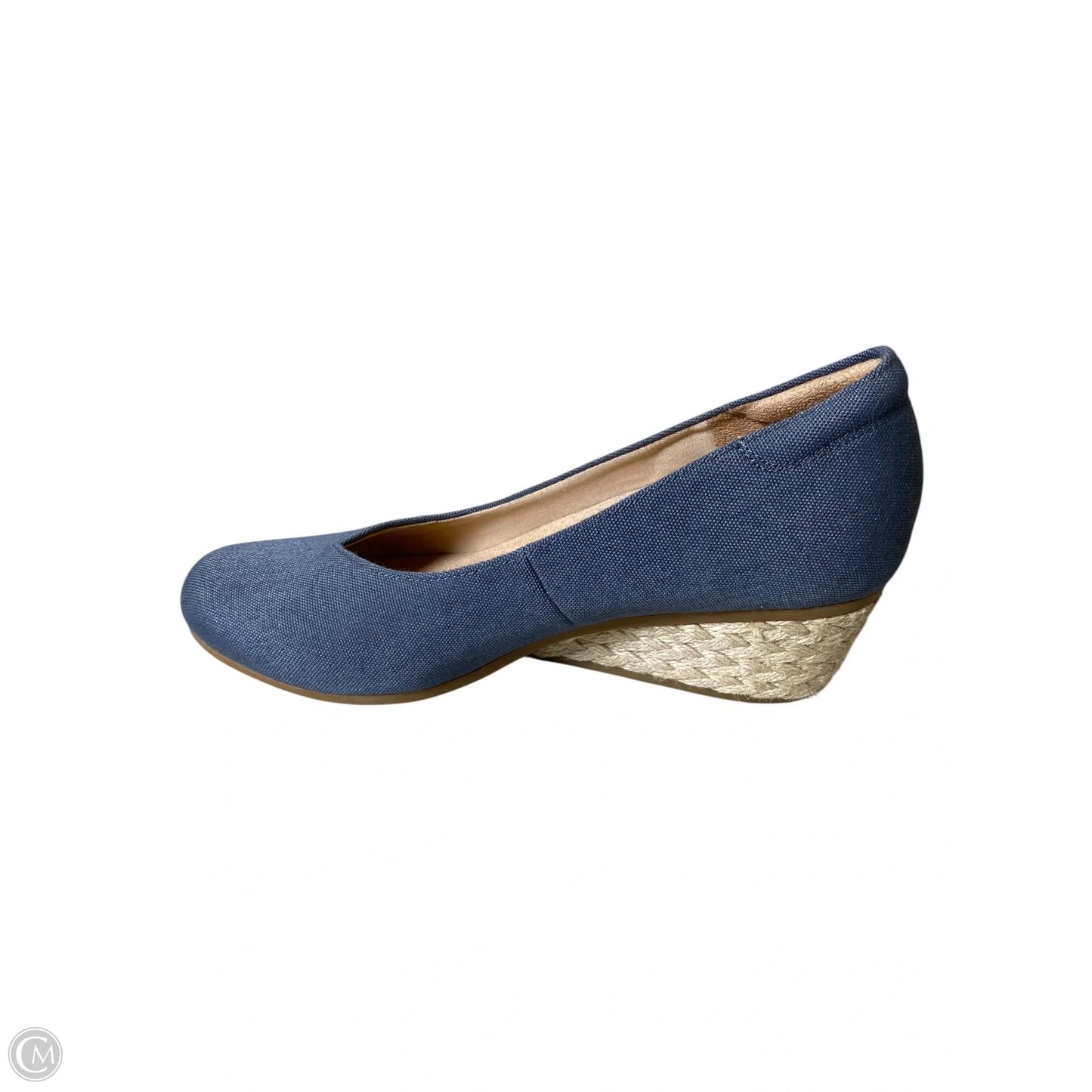 Shoes Heels Wedge By Dr Scholls In Blue Denim, Size: 7