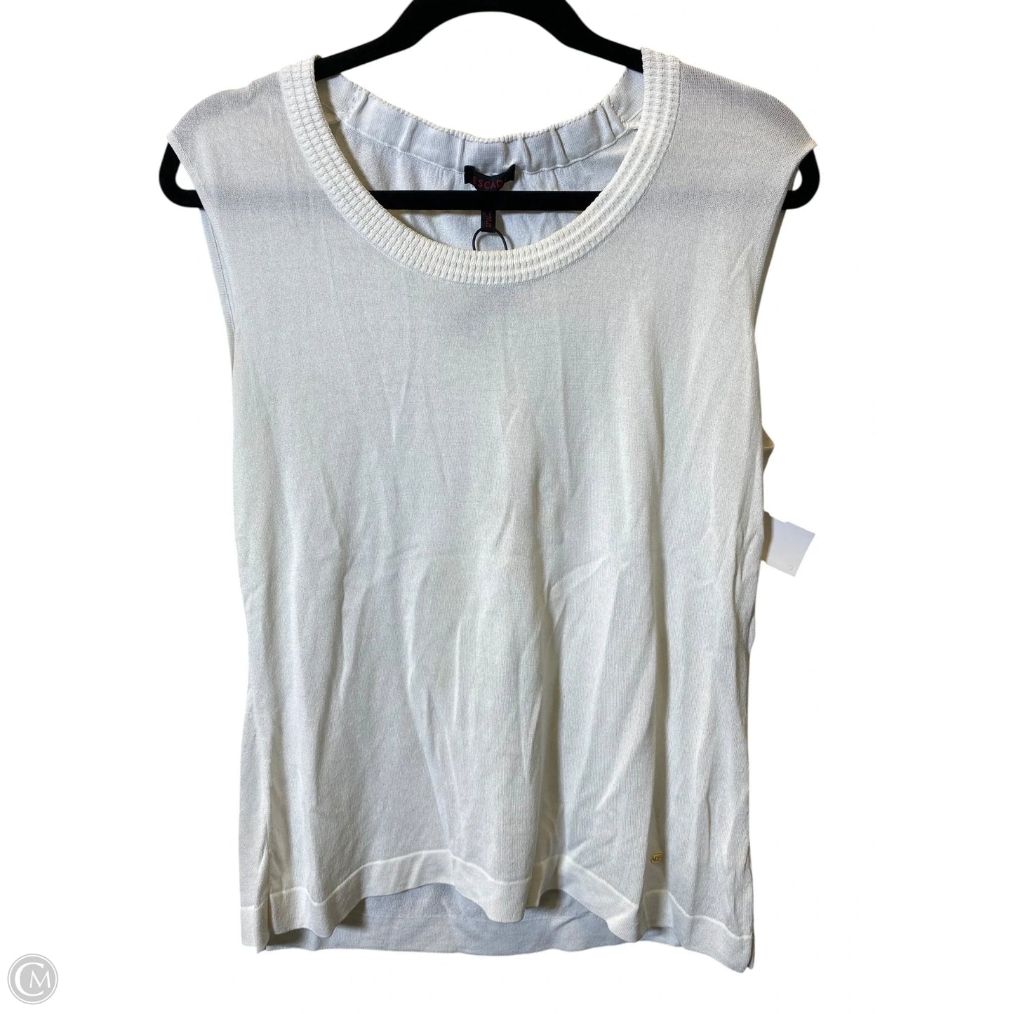 Top Sleeveless Designer By Escada In White, Size: L