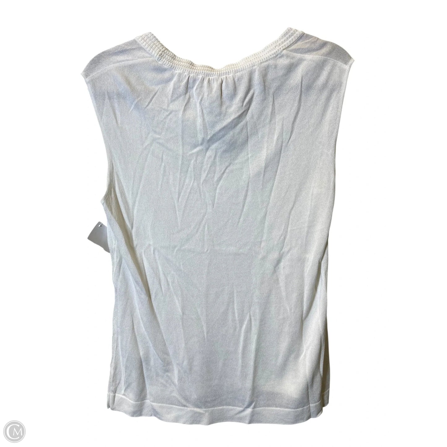 Top Sleeveless Designer By Escada In White, Size: L