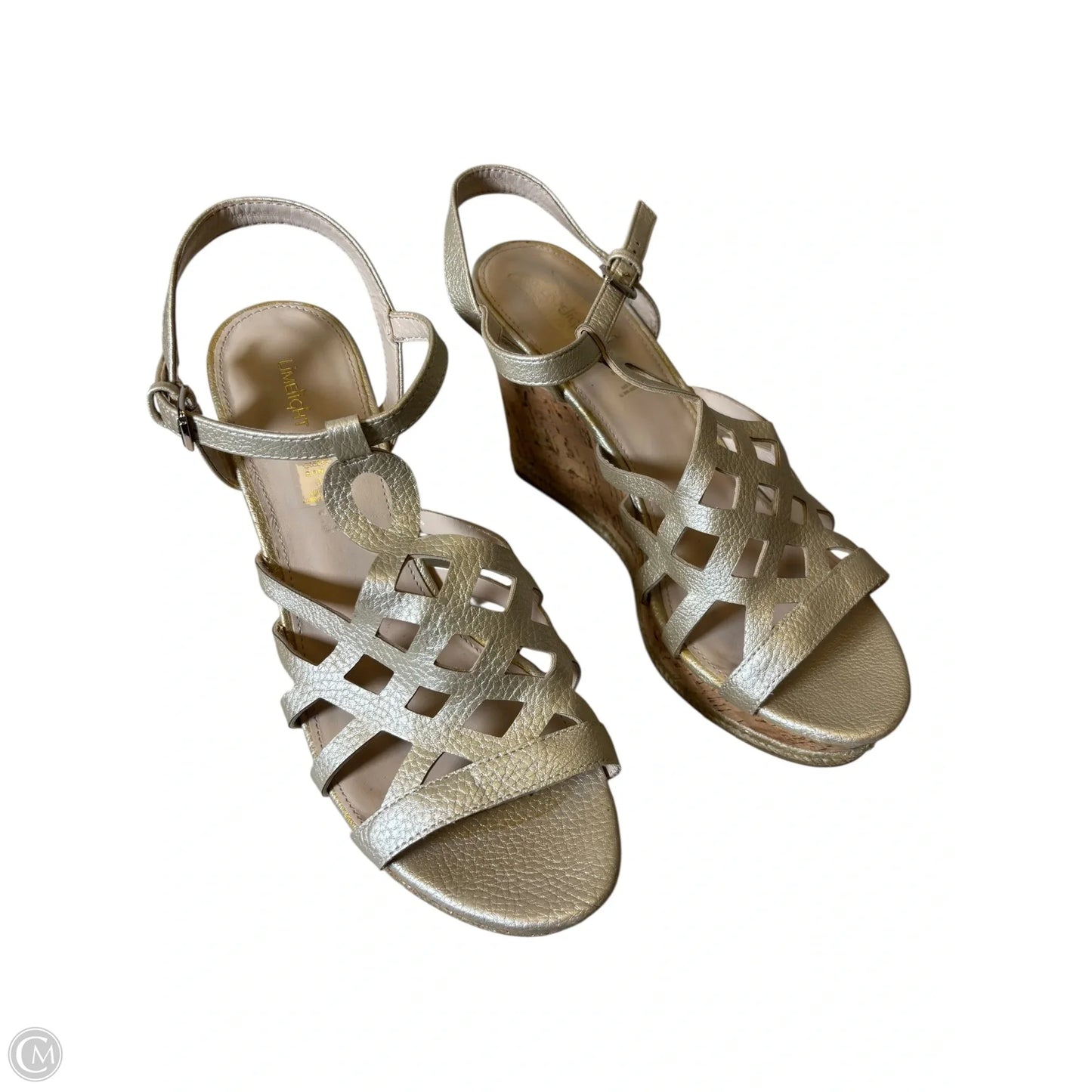 Sandals Heels Wedge By Limelight In Gold, Size: 11