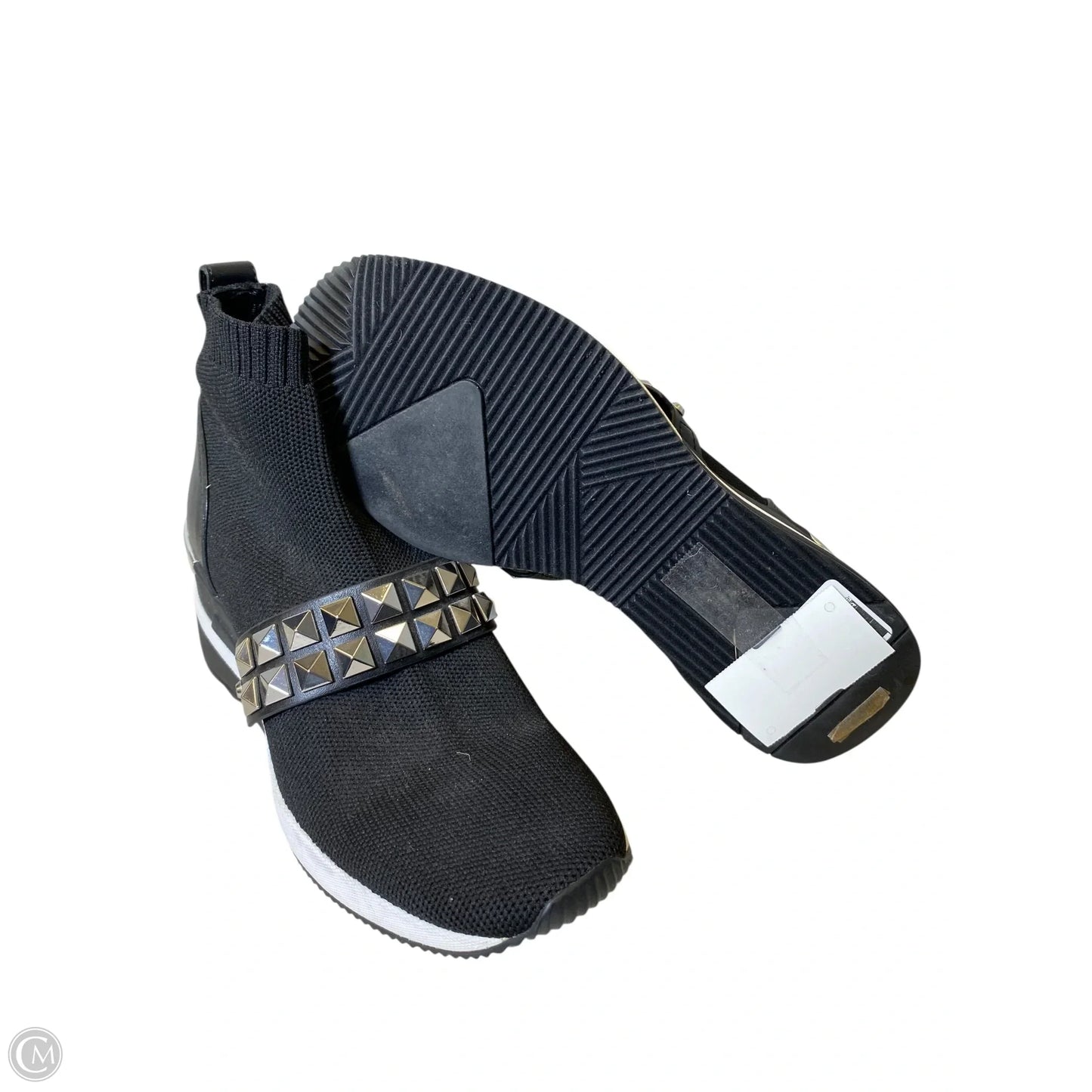 Shoes Designer By Michael Kors In Black & Silver, Size: 8