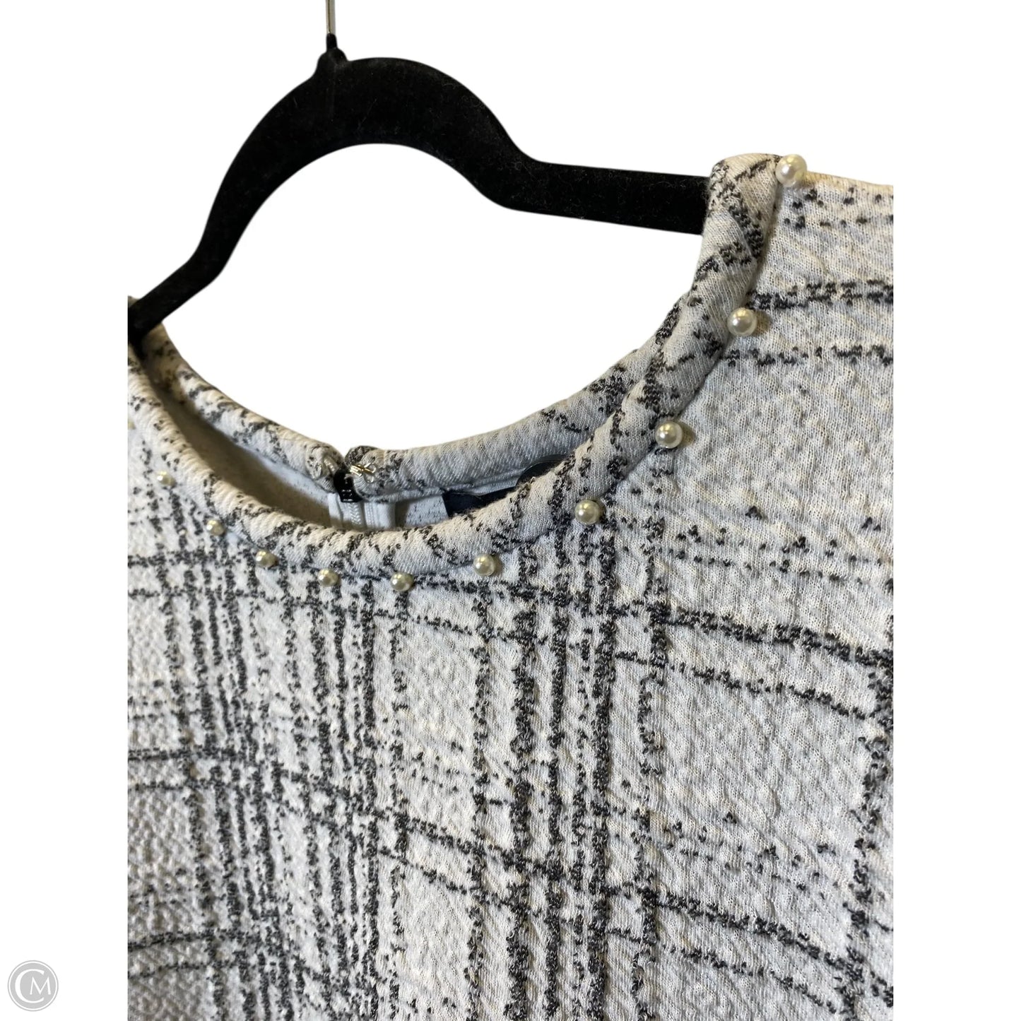 Top Long Sleeve Designer By Karl Lagerfeld In Black & White, Size: Xl