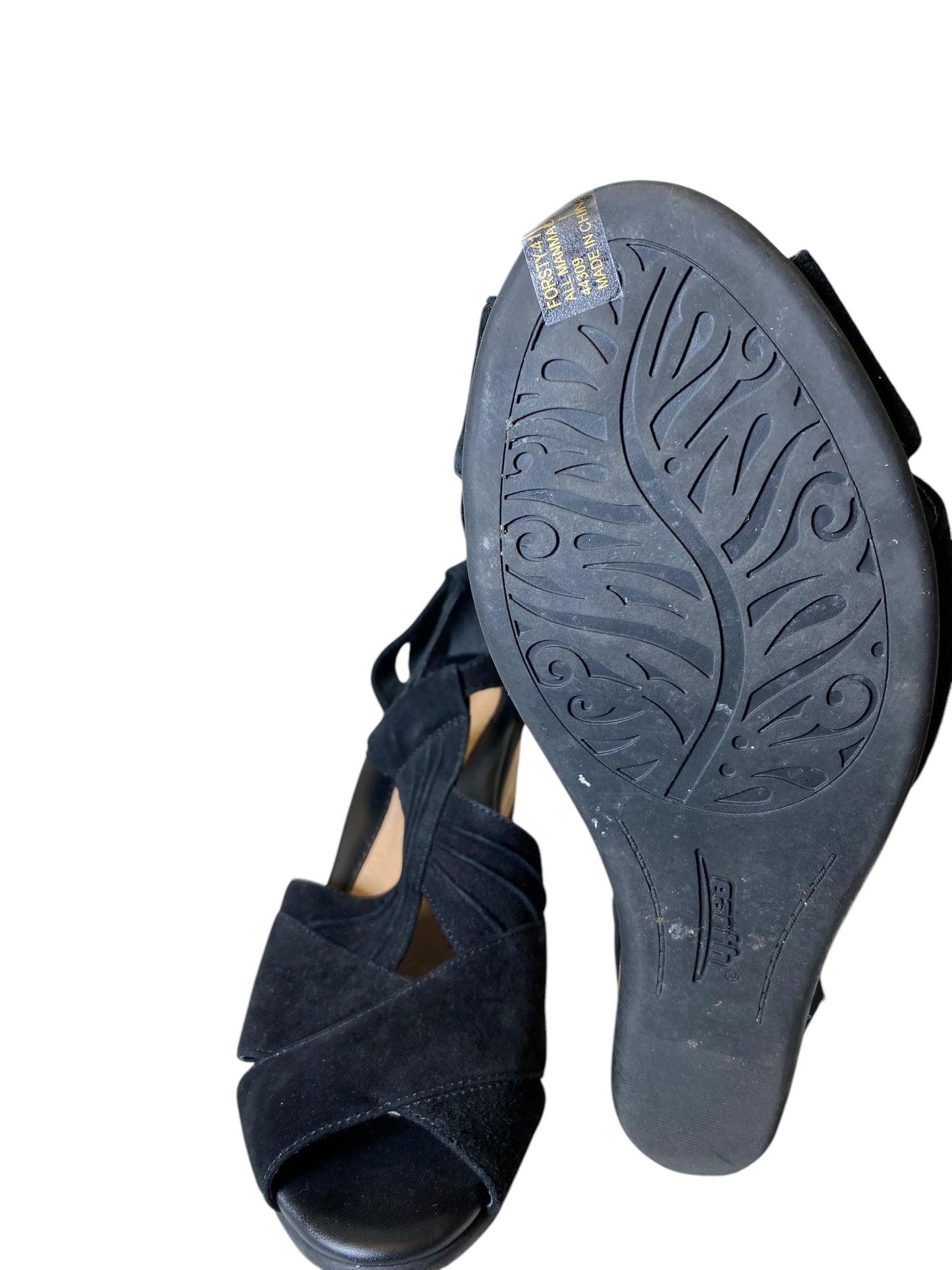 Sandals Heels Wedge By Earth In Black, Size: 9.5