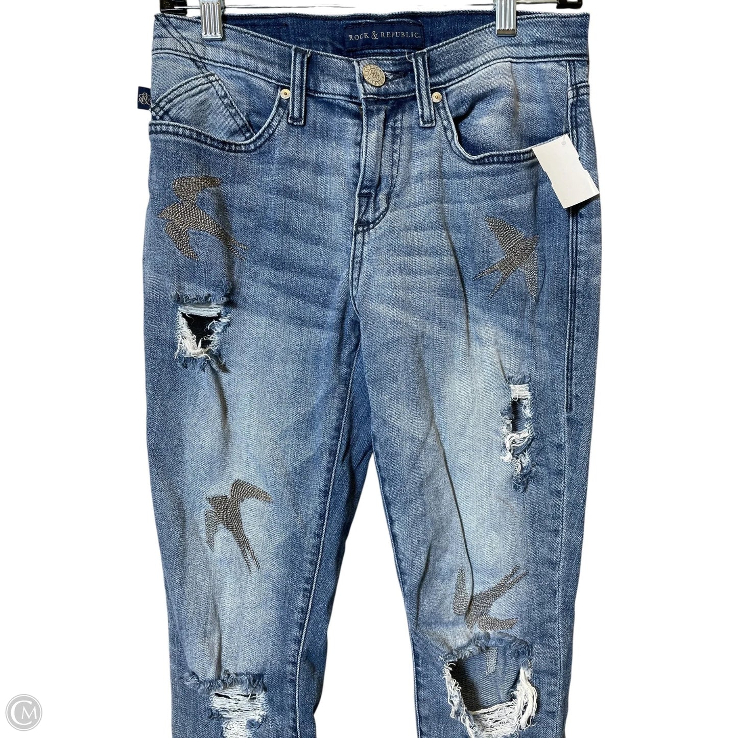 Jeans Skinny By Rock And Republic In Blue Denim, Size: 6