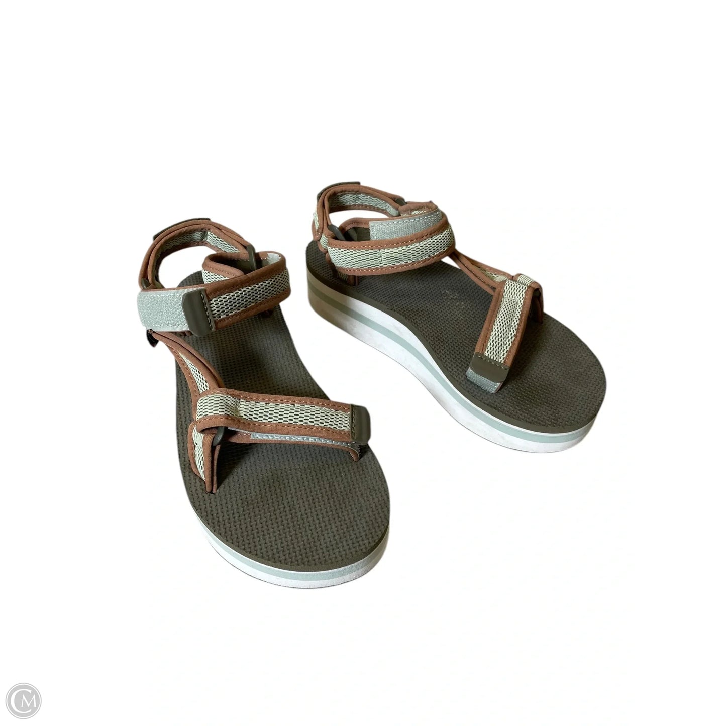 Sandals Heels Platform By Teva In Green, Size: 7