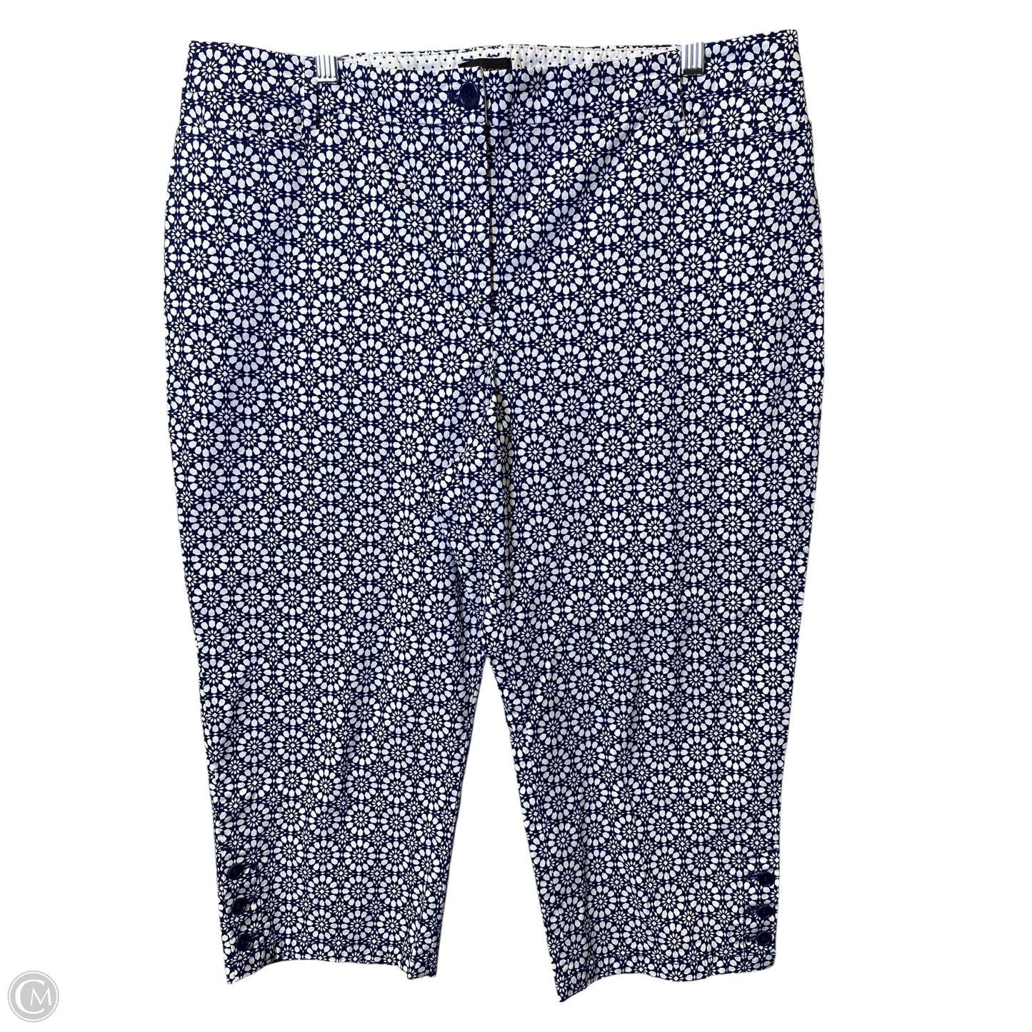 Capris By Talbots In Blue & White, Size: 16