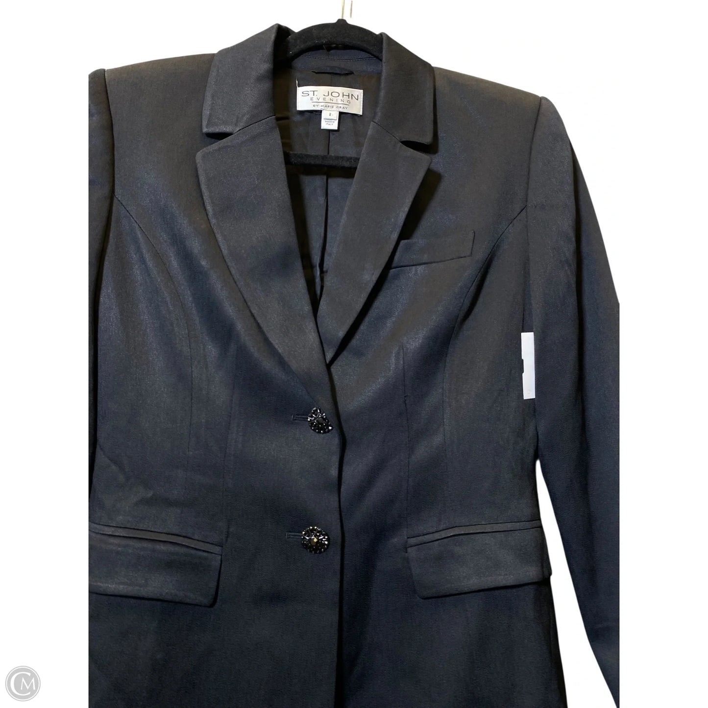 Blazer Luxury Designer By St John Collection In Black, Size: 2