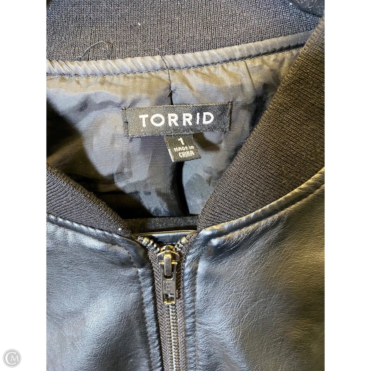 Jacket Leather By Torrid In Black, Size: 1x