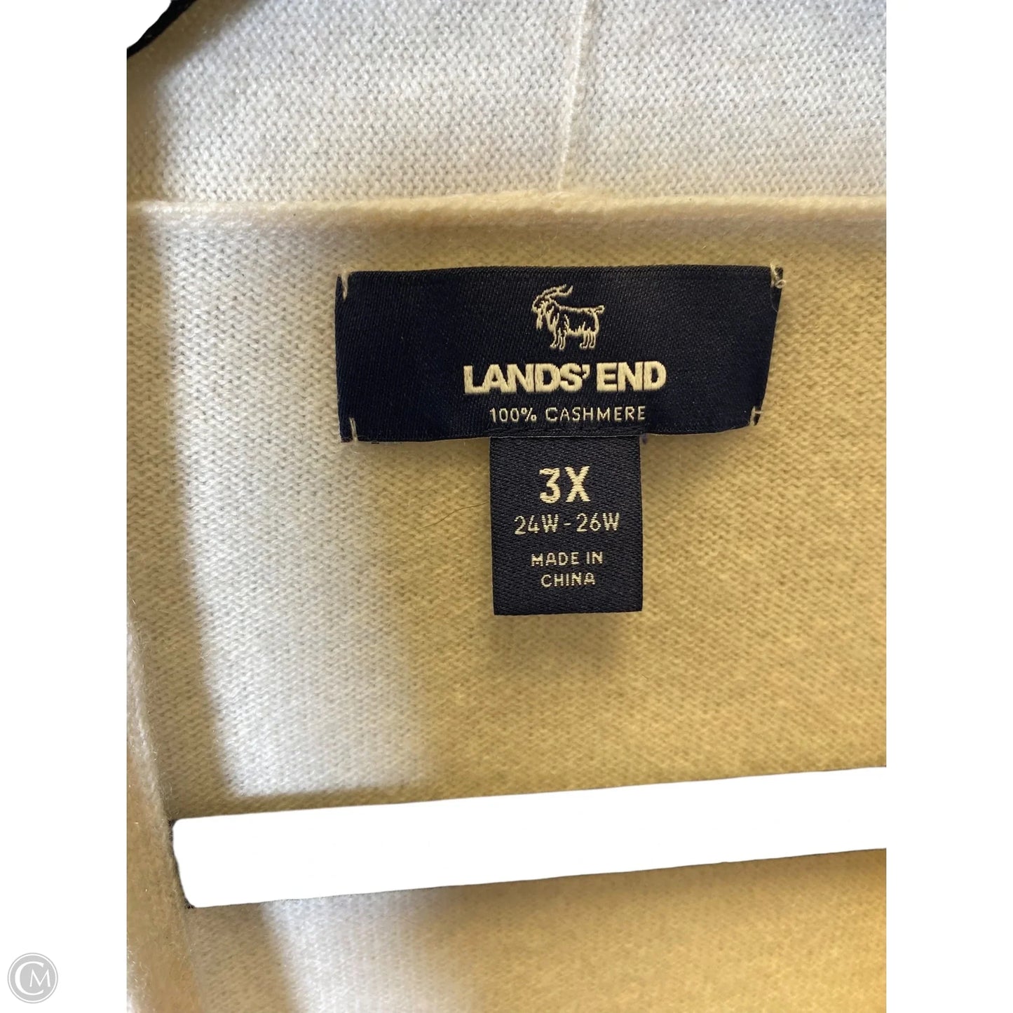 Sweater Cashmere By Lands End In Beige, Size: 3x