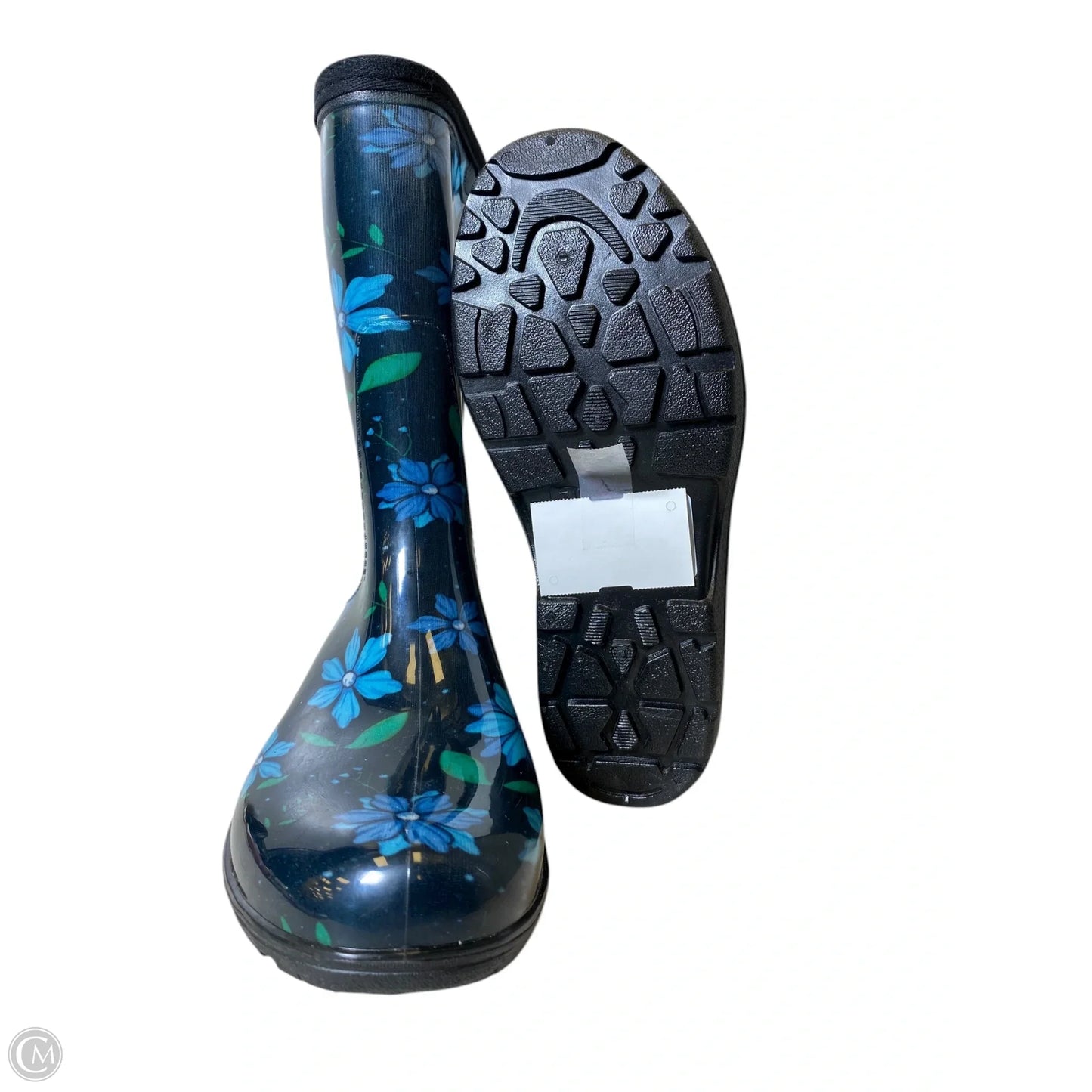 Boots Rain By Clothes Mentor In Floral Print, Size: 7