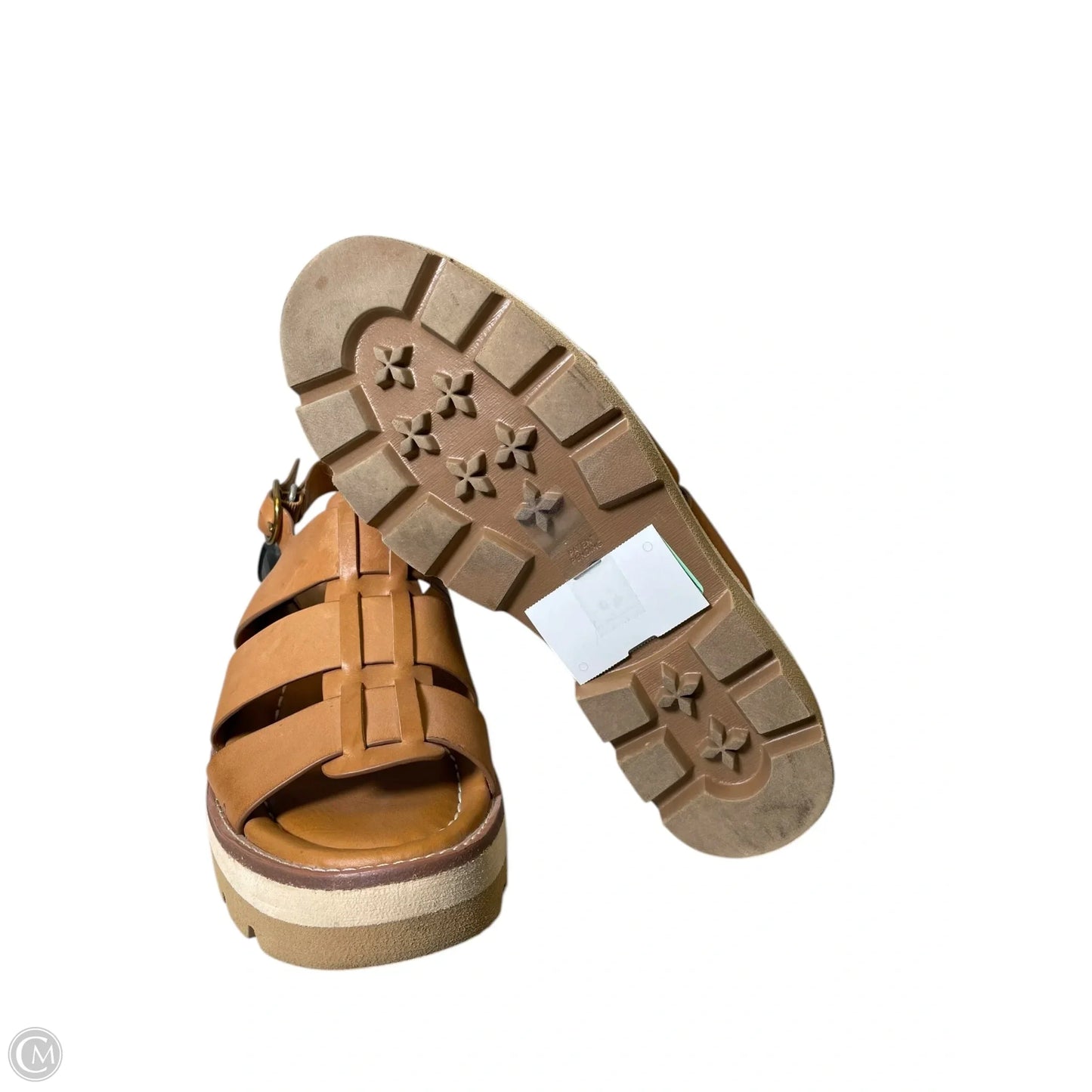 Sandals Heels Wedge By Sofft In Tan, Size: 8.5