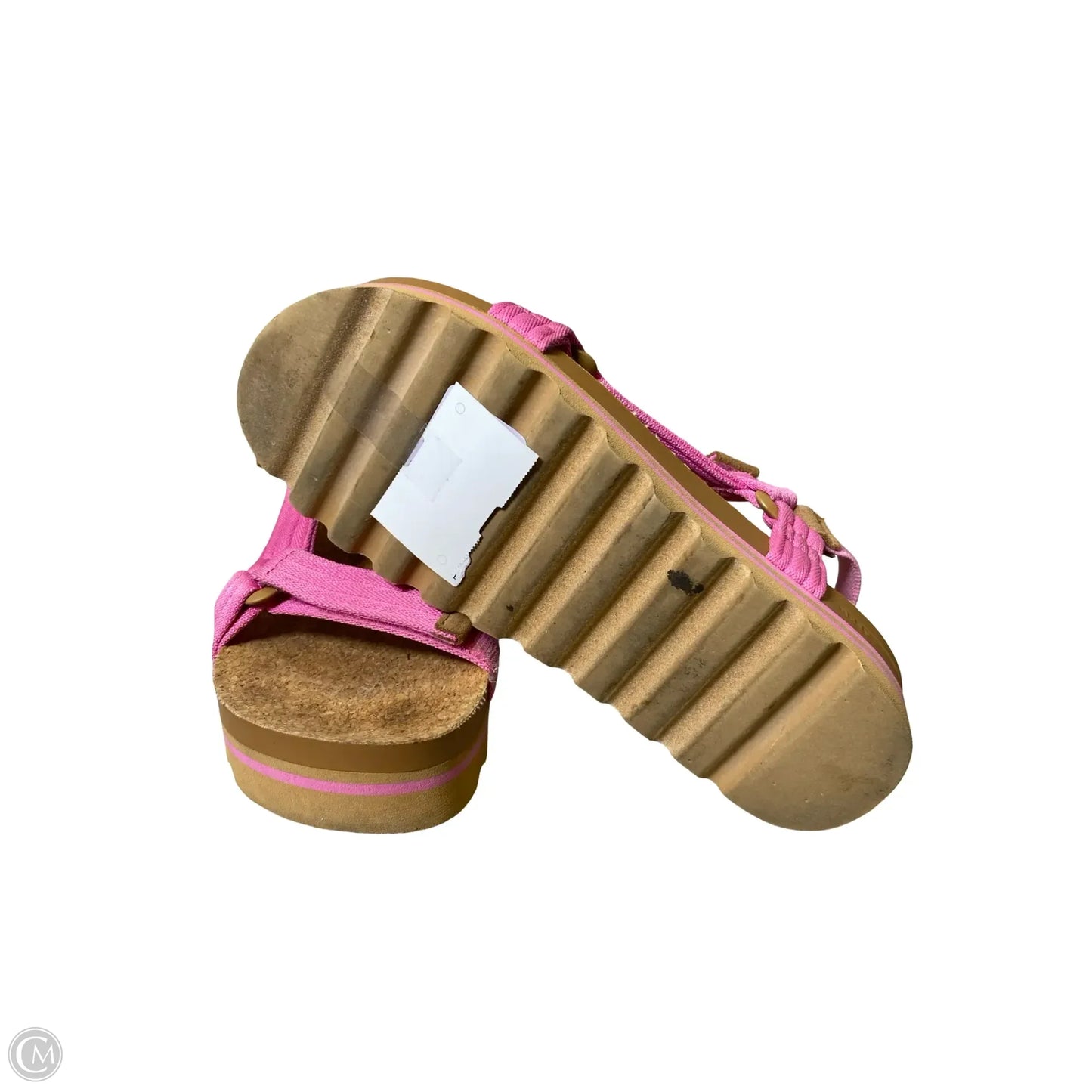 Sandals Heels Wedge By Reef In Brown & Pink, Size: 8