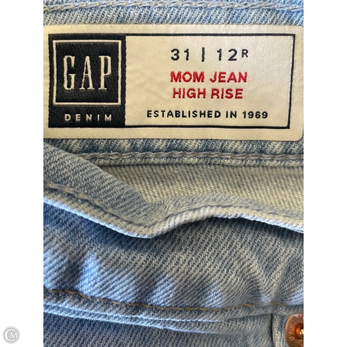 Jeans Straight By Gap In Blue Denim, Size: 12