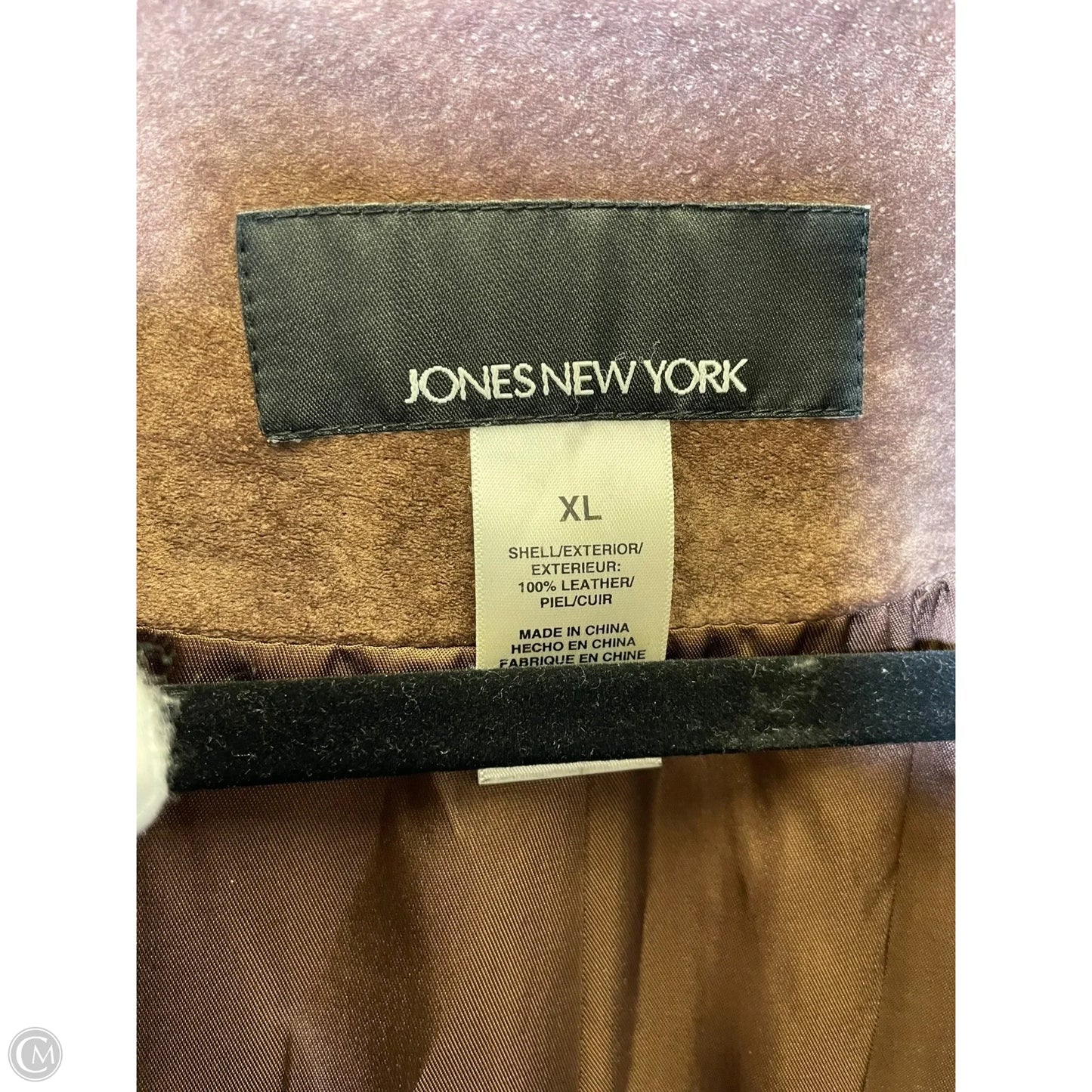 Jacket Leather By Jones New York In Brown, Size: Xl