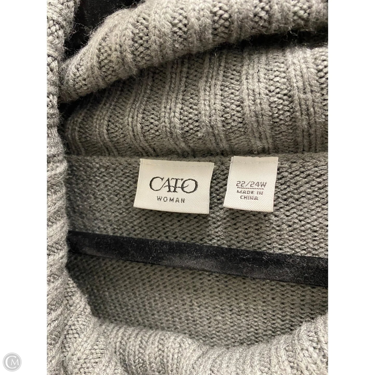 Sweater By Cato In Black & Grey, Size: 3x