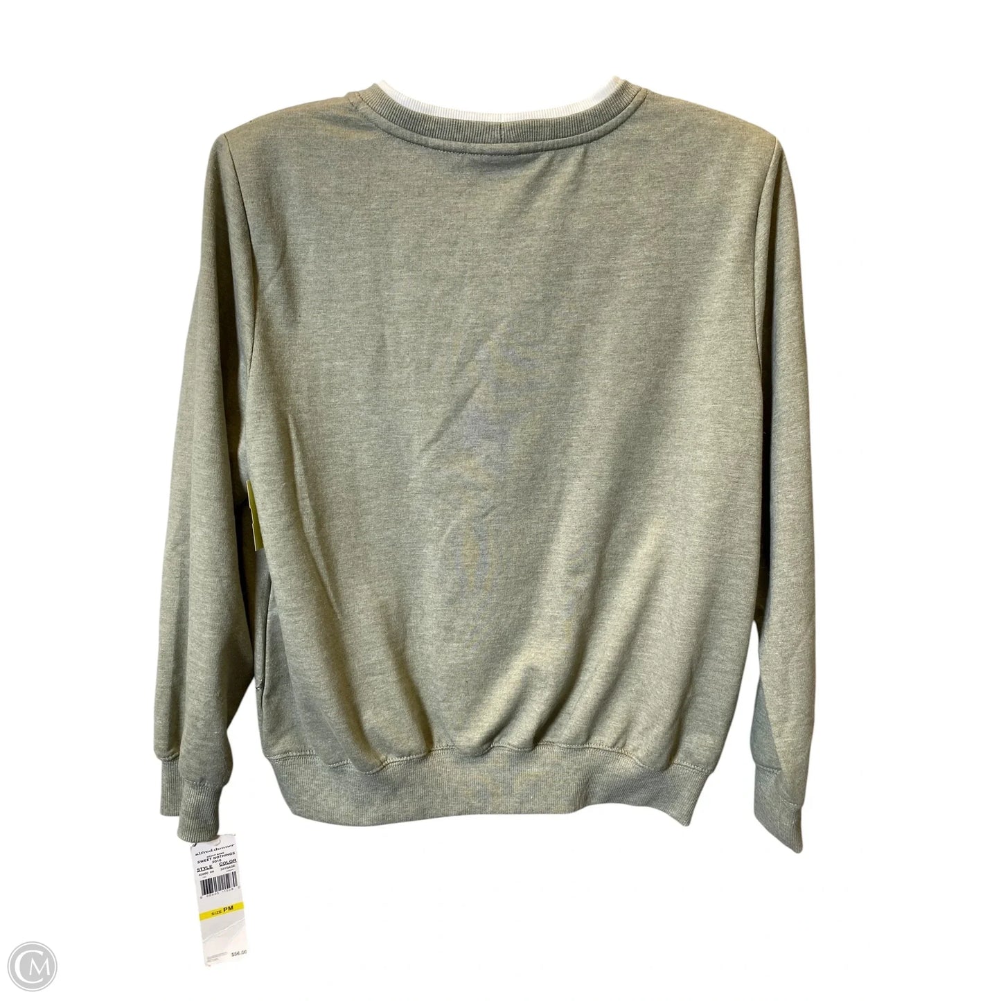 Sweater By Alfred Dunner In Green & White, Size: M