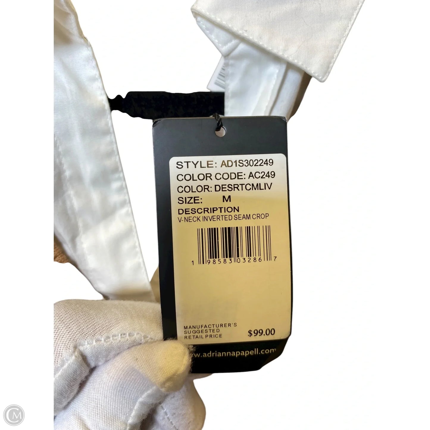 Top Long Sleeve By Adrianna Papell In Brown & White, Size: M