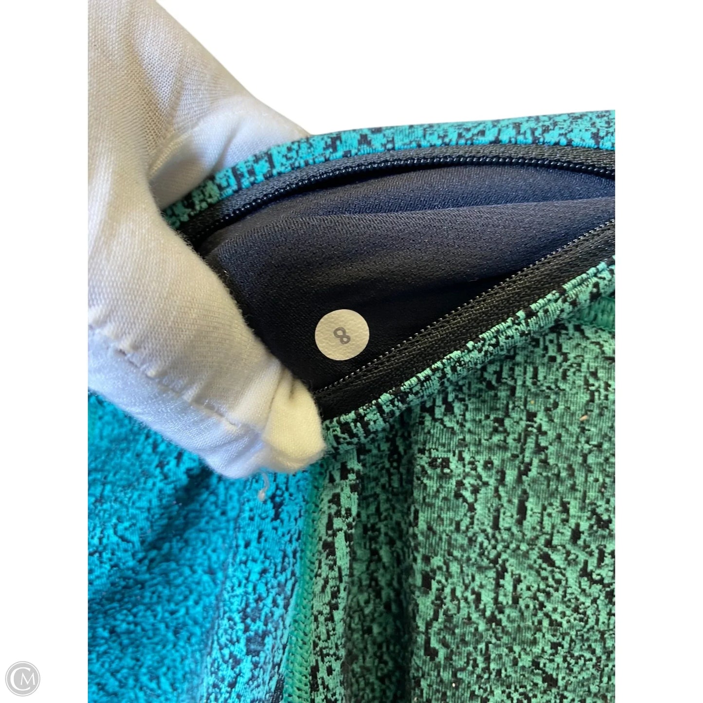 Athletic Leggings By Lululemon In Black & Green, Size: M