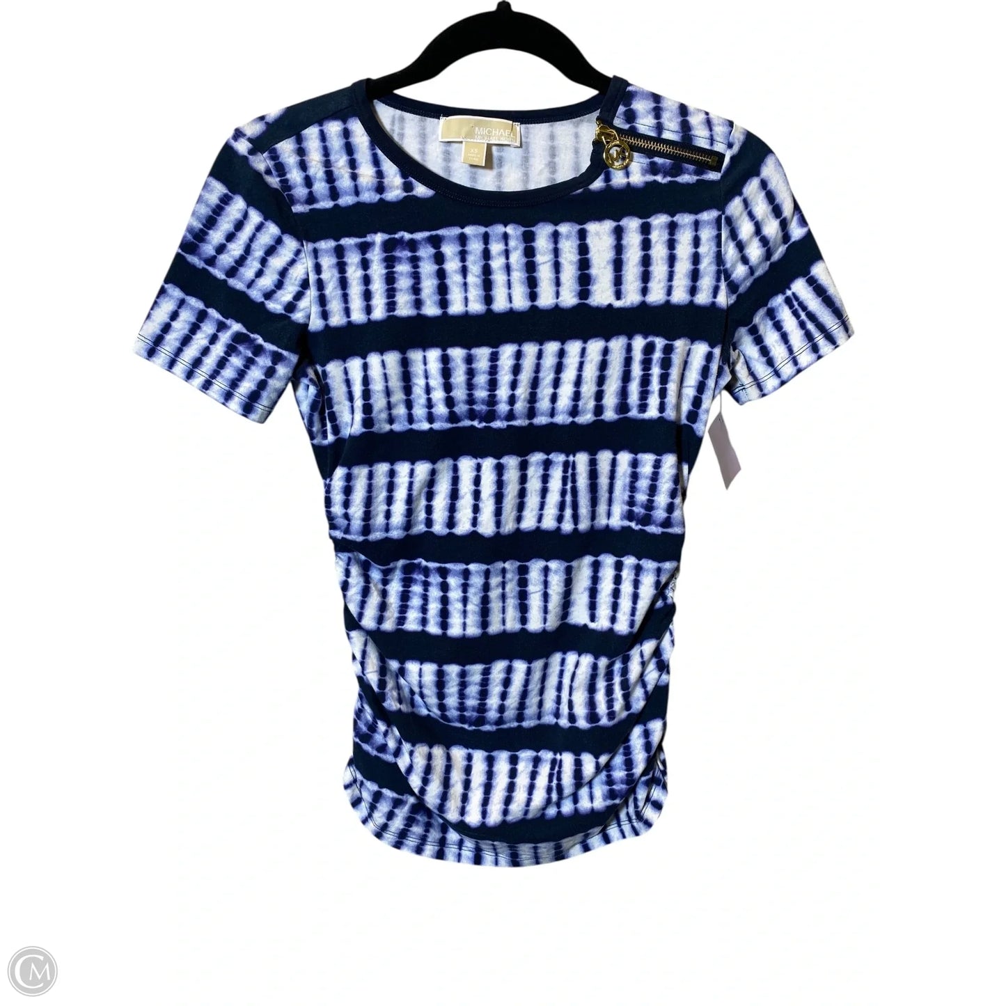 Top Short Sleeve By Michael By Michael Kors In Blue & White, Size: Xs