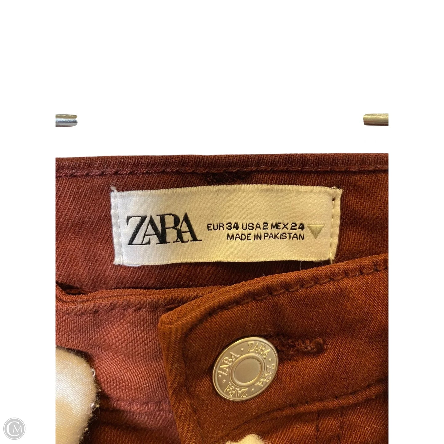 Jeans Straight By Zara In Brown, Size: 2