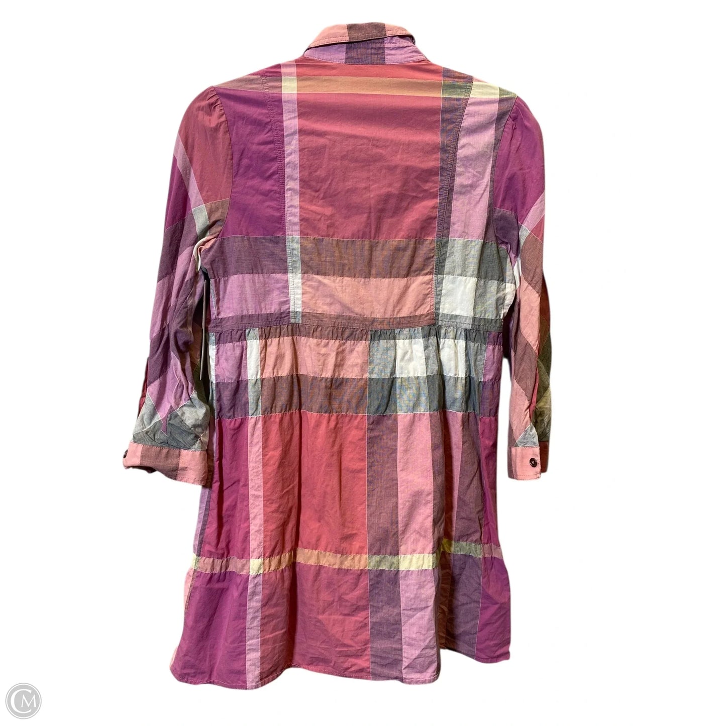 Blouse Luxury Designer By Burberry In Plaid Pattern, Size: S