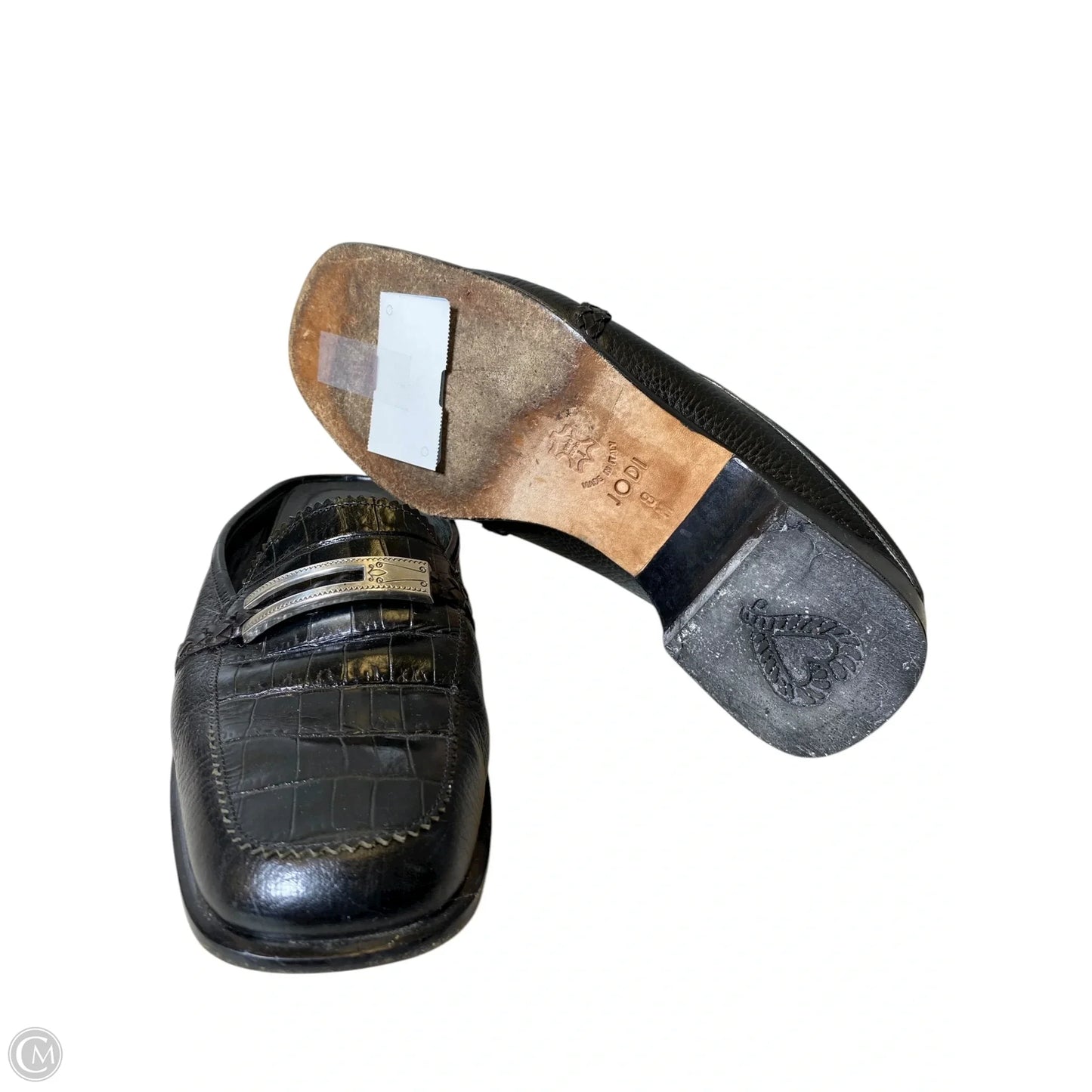 Shoes Heels Block By Brighton In Black & Silver, Size: 8