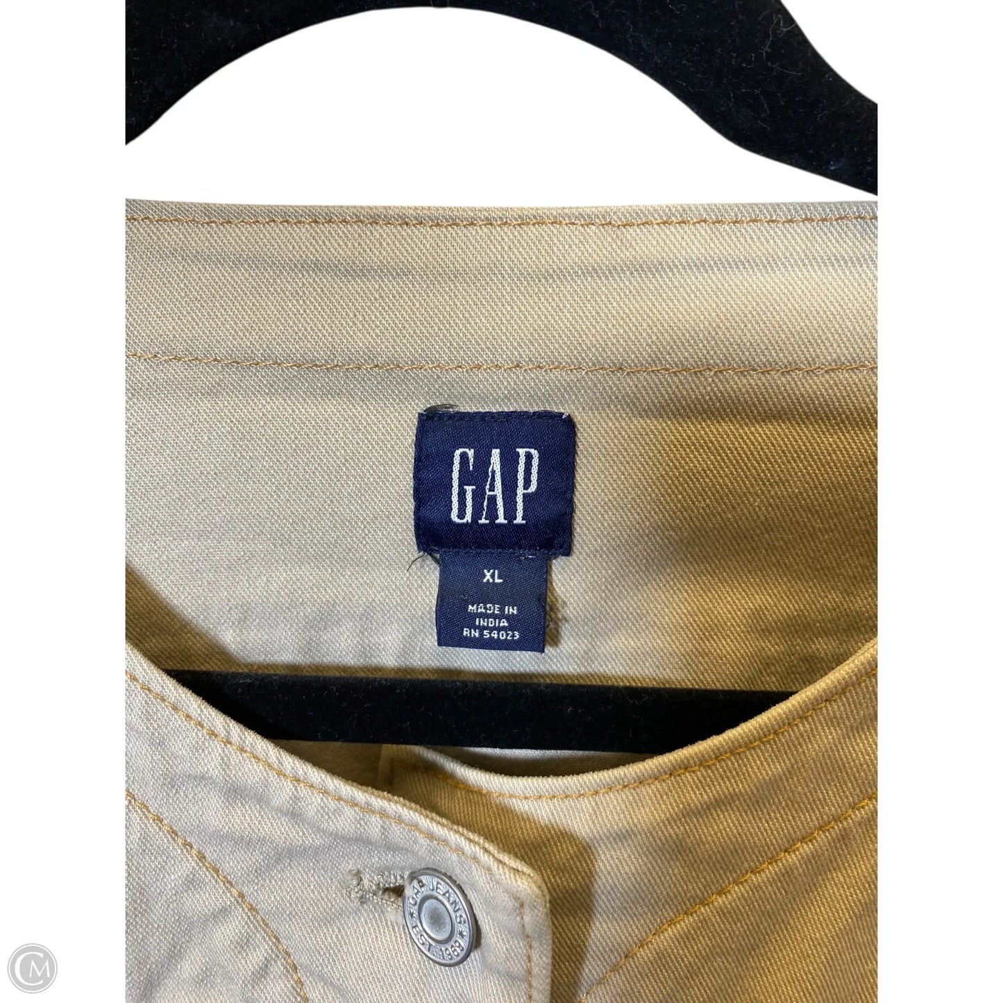Jacket Denim By Gap In Beige, Size: Xl
