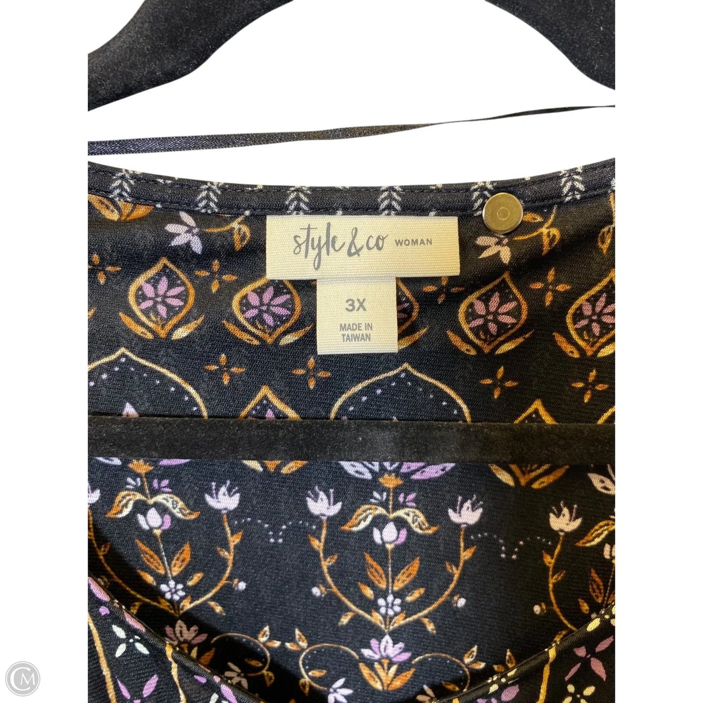 Blouse Long Sleeve By Style And Company In Multi-colored, Size: 3x