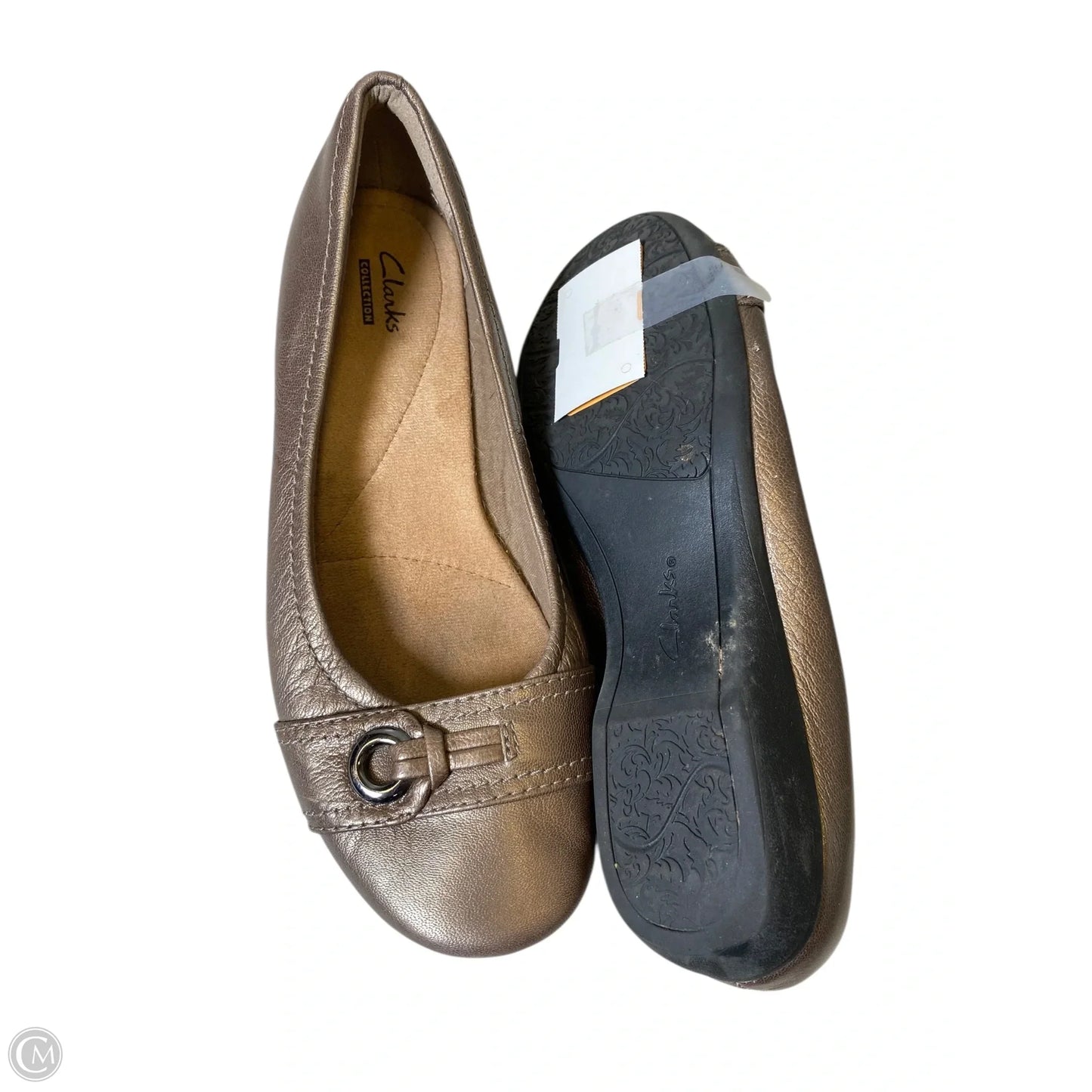 Shoes Flats By Clarks In Gold, Size: 7.5