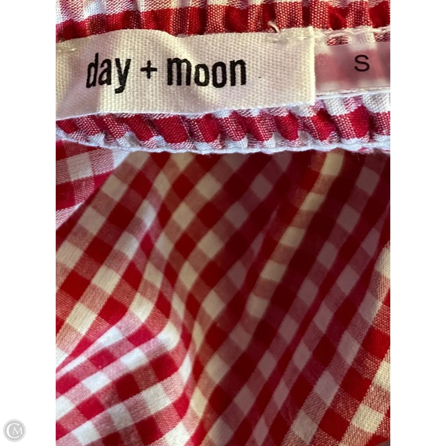 Top Long Sleeve By Day + Moon In Red & White, Size: S