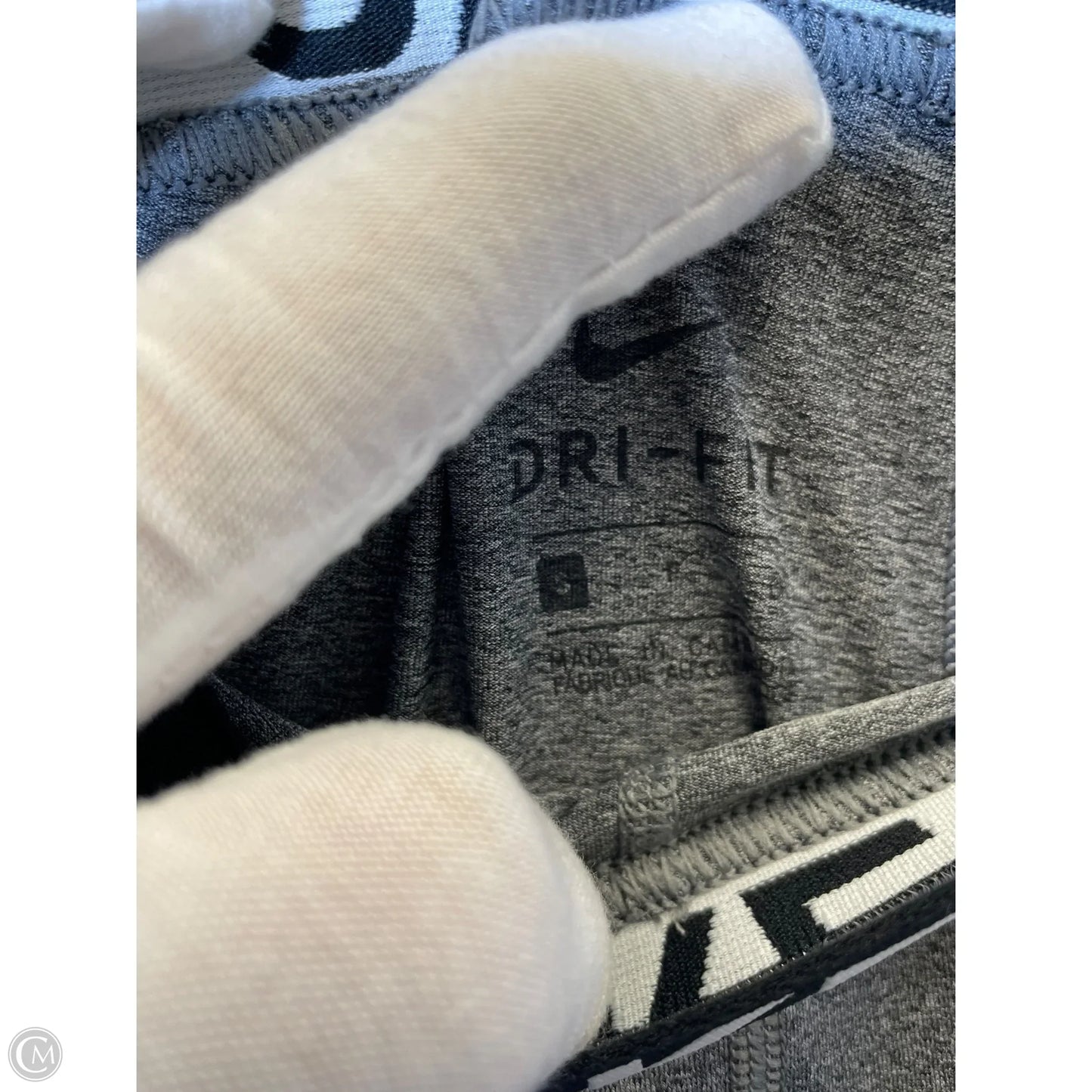 Athletic Leggings By Nike In Black & Grey, Size: S