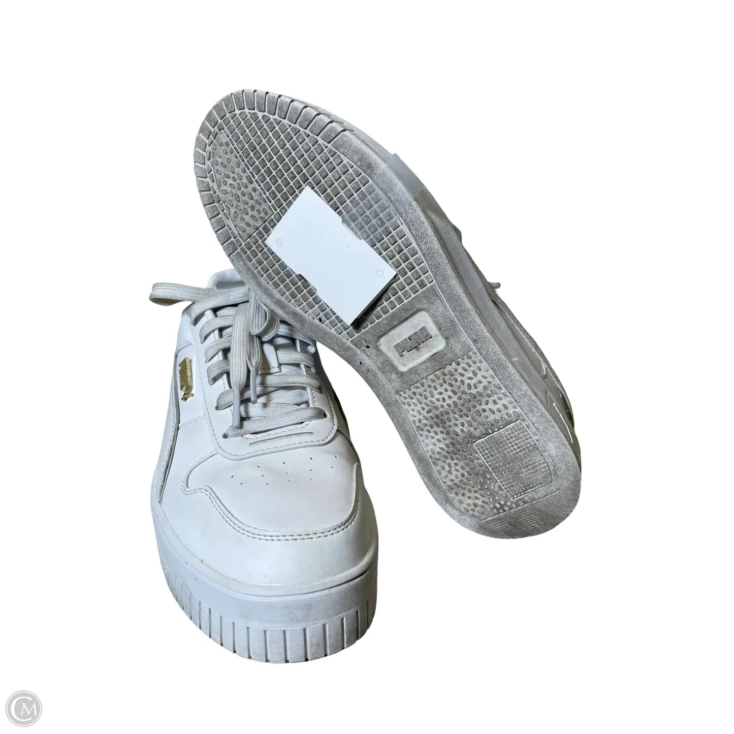 Shoes Flats By Puma In Gold & White, Size: 8
