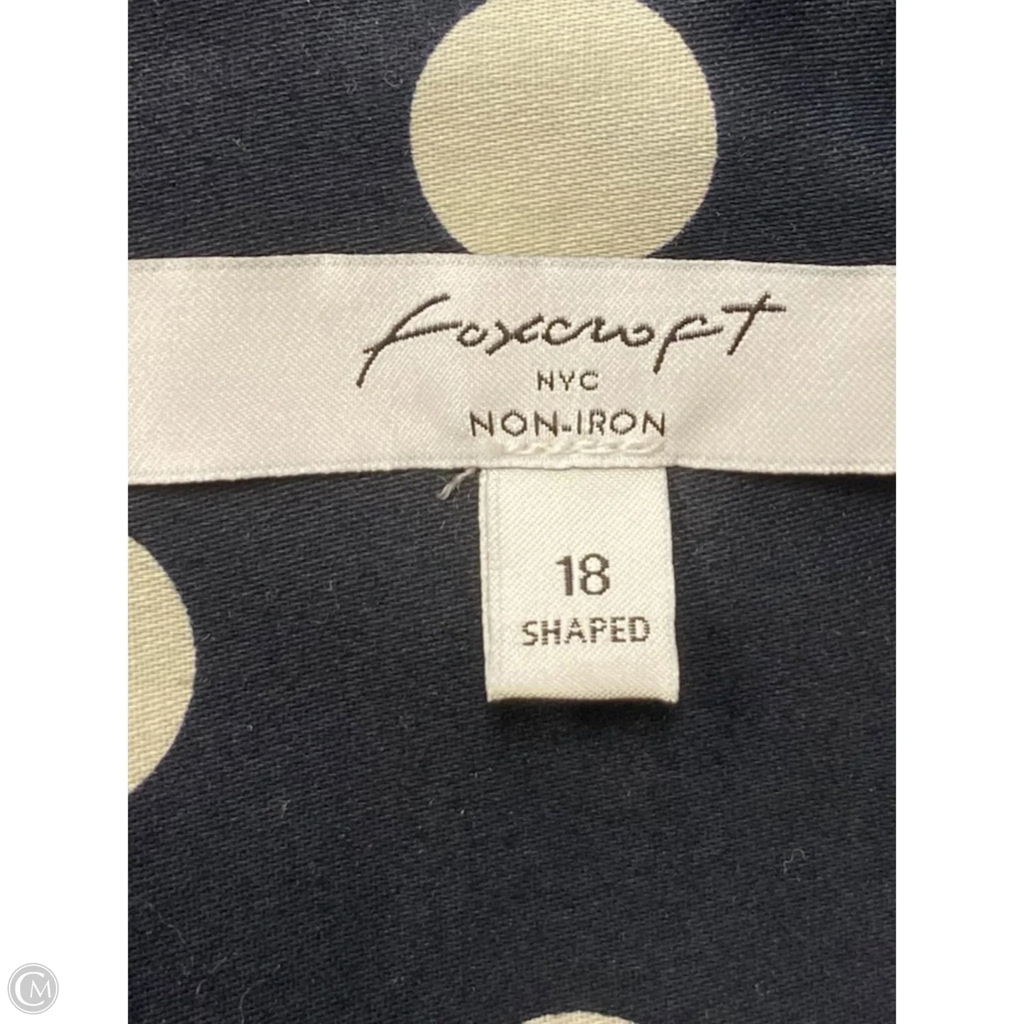 Top Long Sleeve By Foxcroft In Polkadot Pattern, Size: Xl