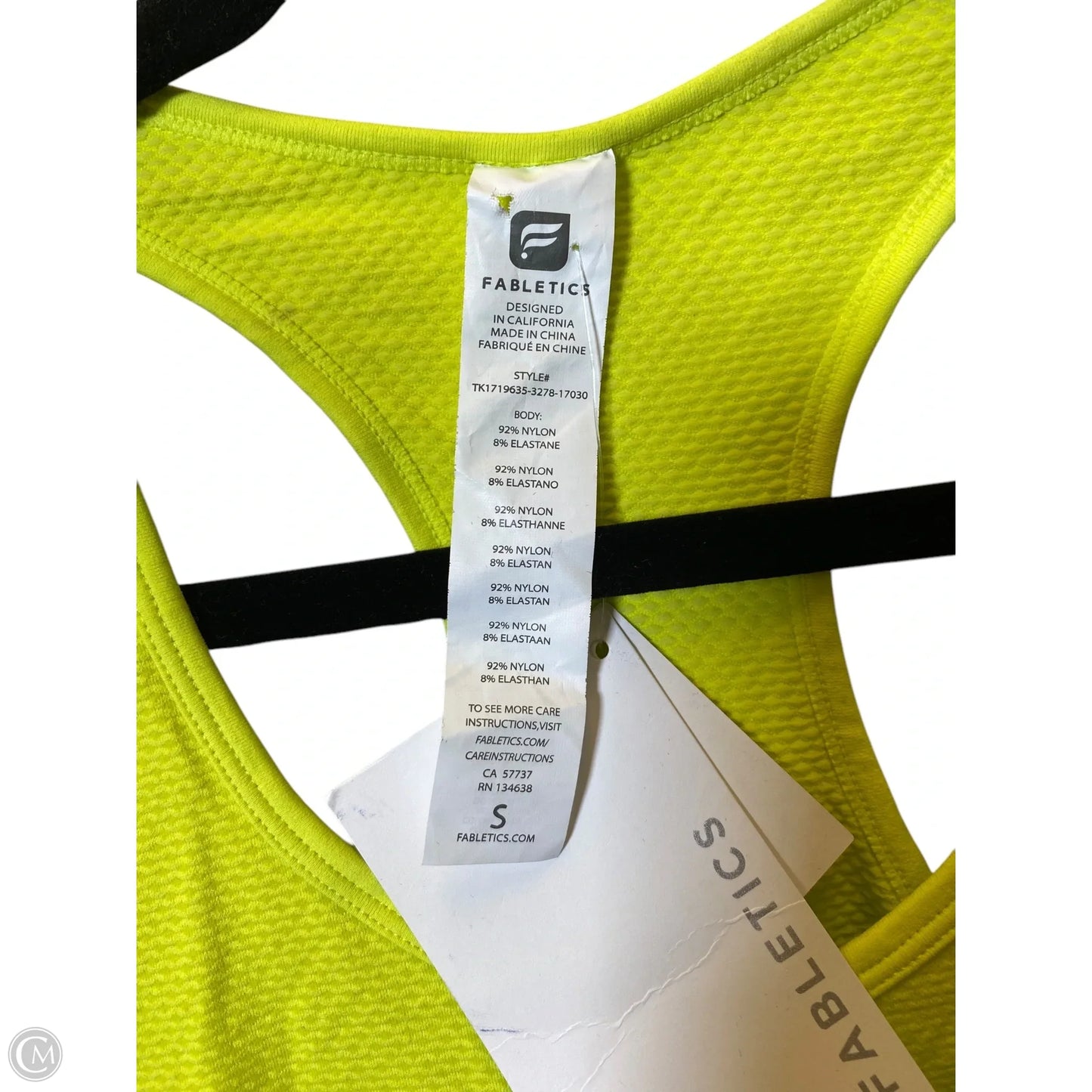 Athletic Tank Top By Fabletics In Green, Size: S