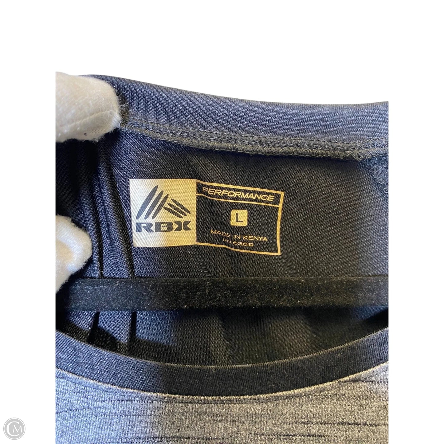 Athletic Top Long Sleeve Collar By Rbx In Black & Grey, Size: L