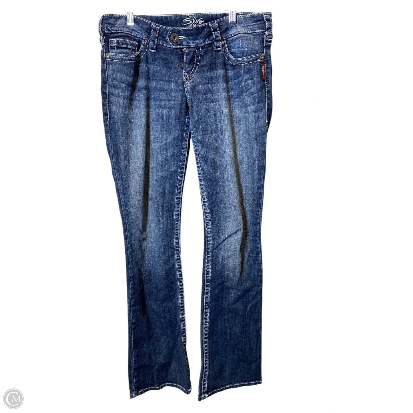 Jeans Flared By Silver In Blue Denim, Size: 4