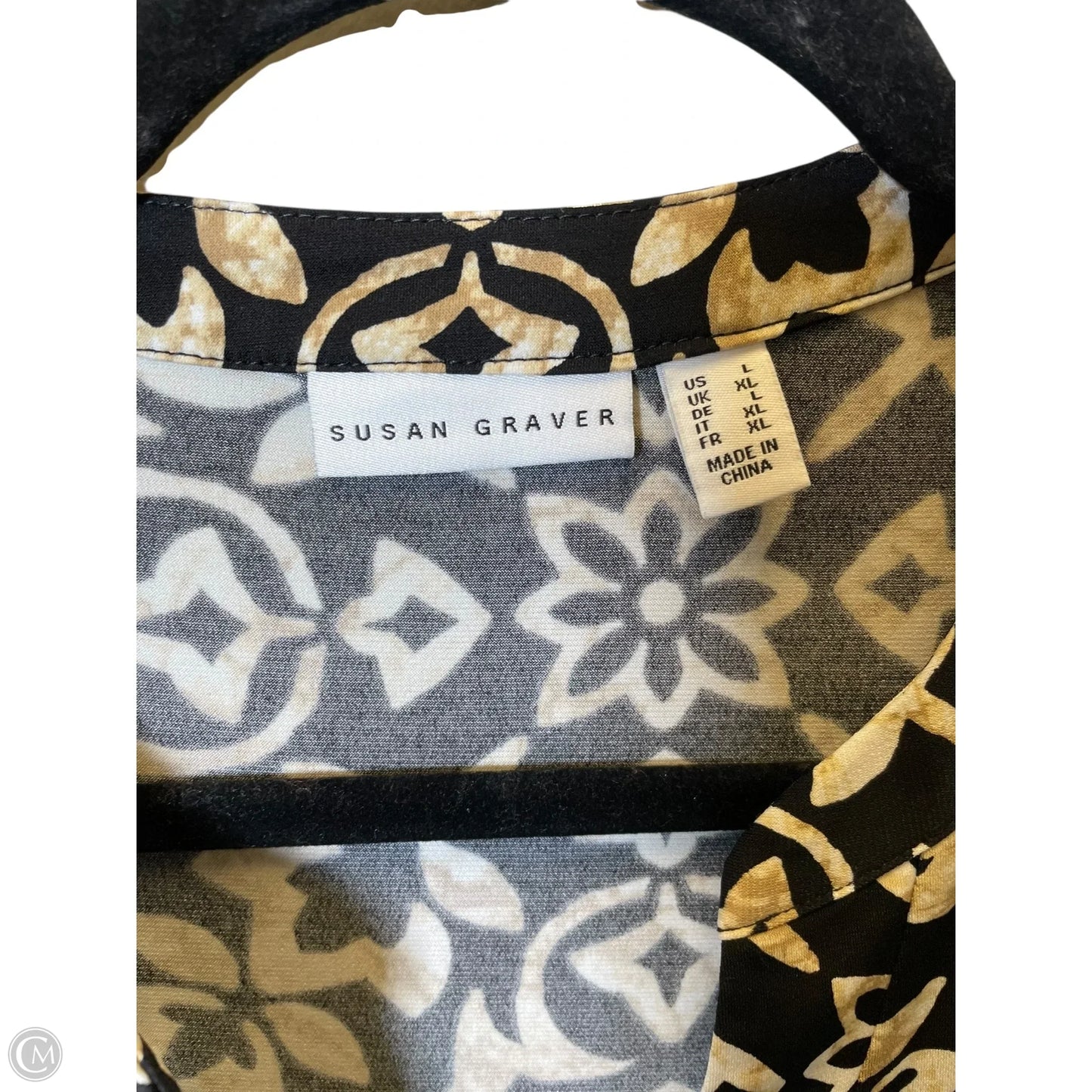 Top 3/4 Sleeve By Susan Graver In Multi-colored, Size: L