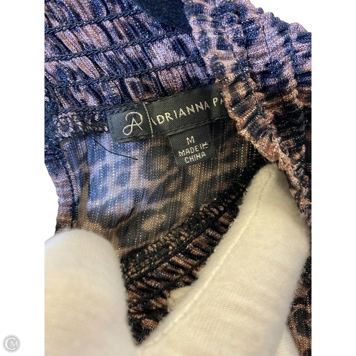 Top Long Sleeve By Adrianna Papell In Animal Print, Size: M