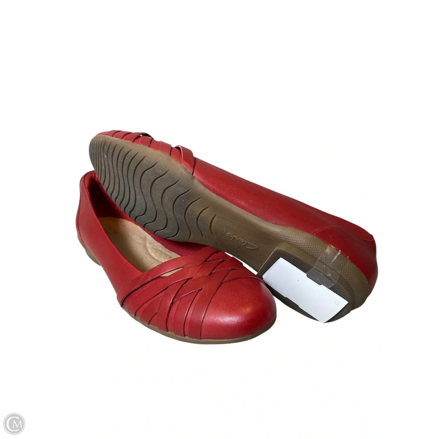 Shoes Flats By Clarks In Red, Size: 10