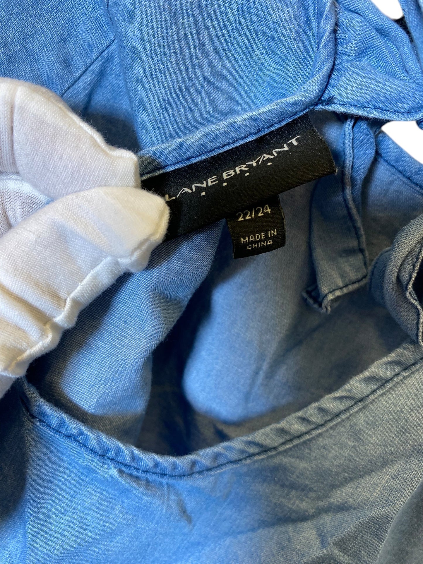 Top Long Sleeve By Lane Bryant In Blue Denim, Size: 3x