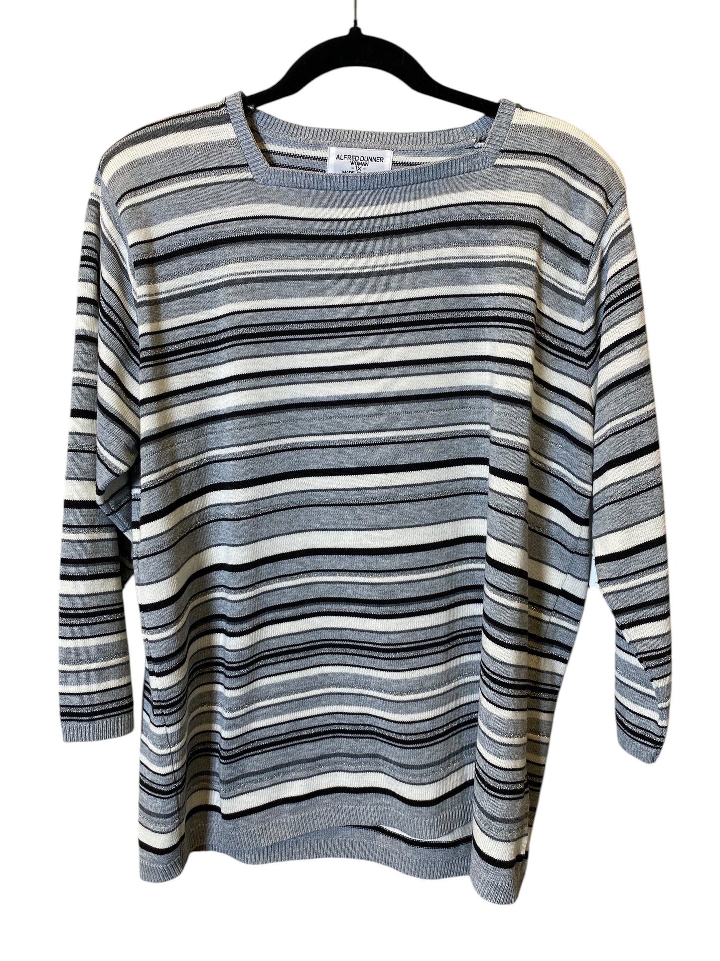 Sweater By Alfred Dunner In Striped Pattern, Size: 1x