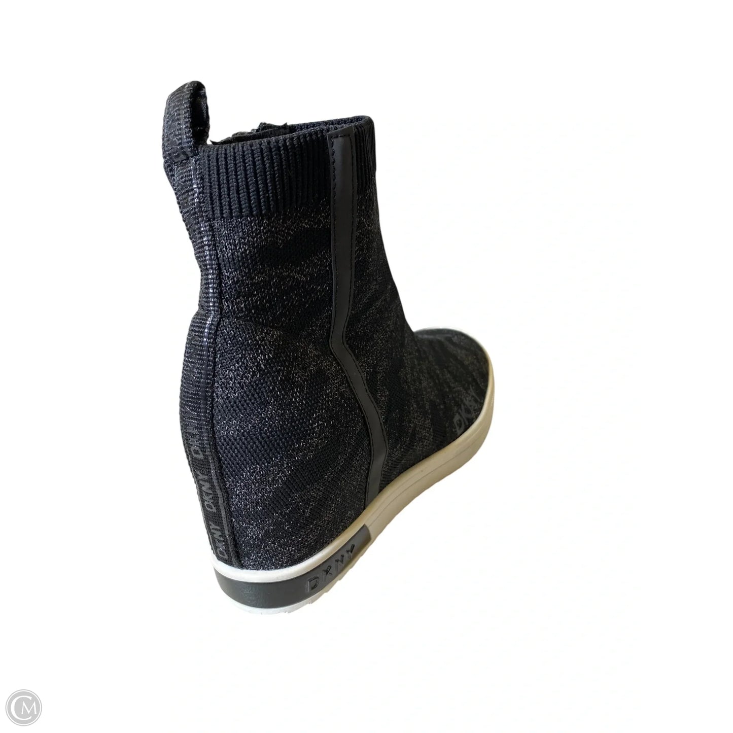 Boots Ankle Flats By Dkny In Black & White, Size: 8
