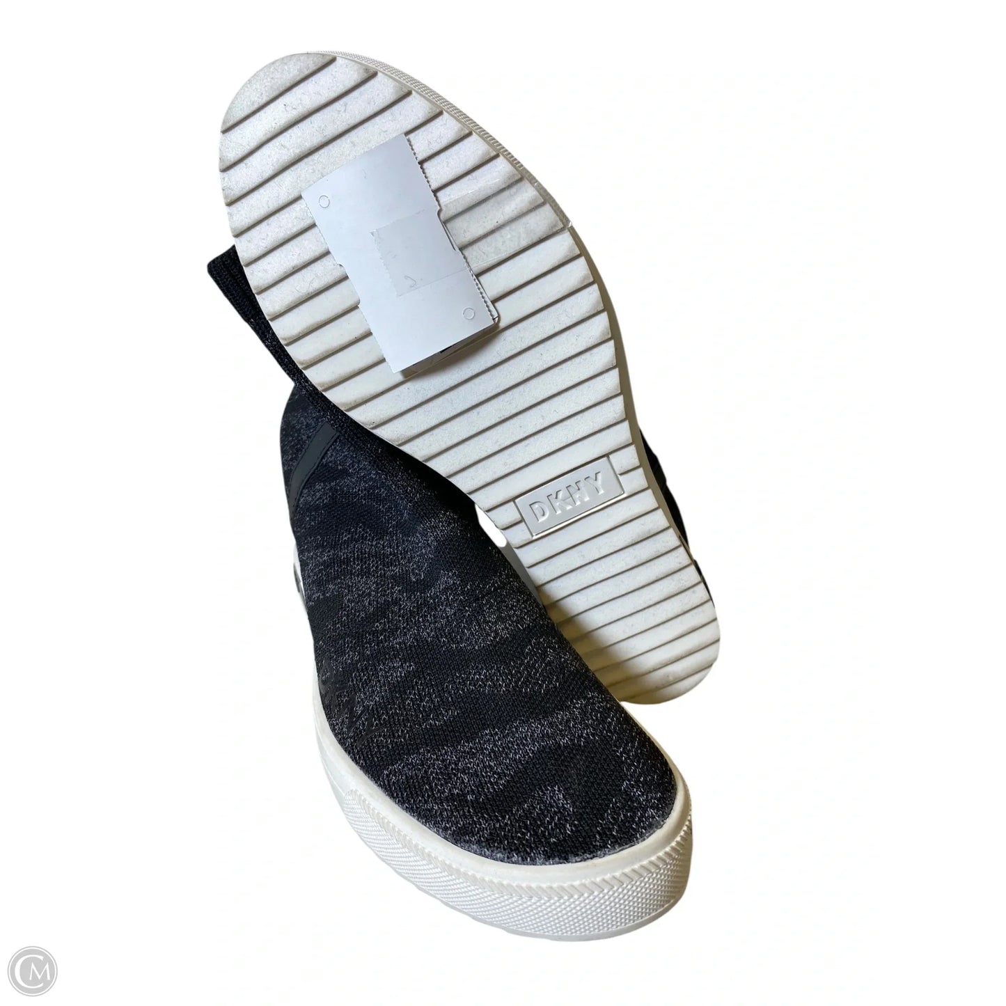 Boots Ankle Flats By Dkny In Black & White, Size: 8