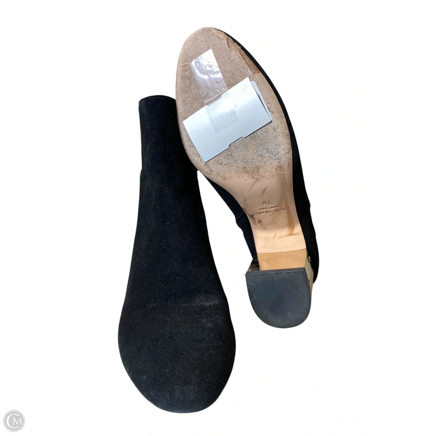 Boots Designer By Kate Spade In Black & Gold, Size: 7