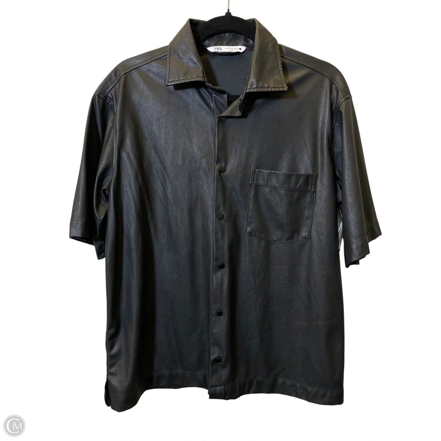 Top Short Sleeve By Zara In Black, Size: M