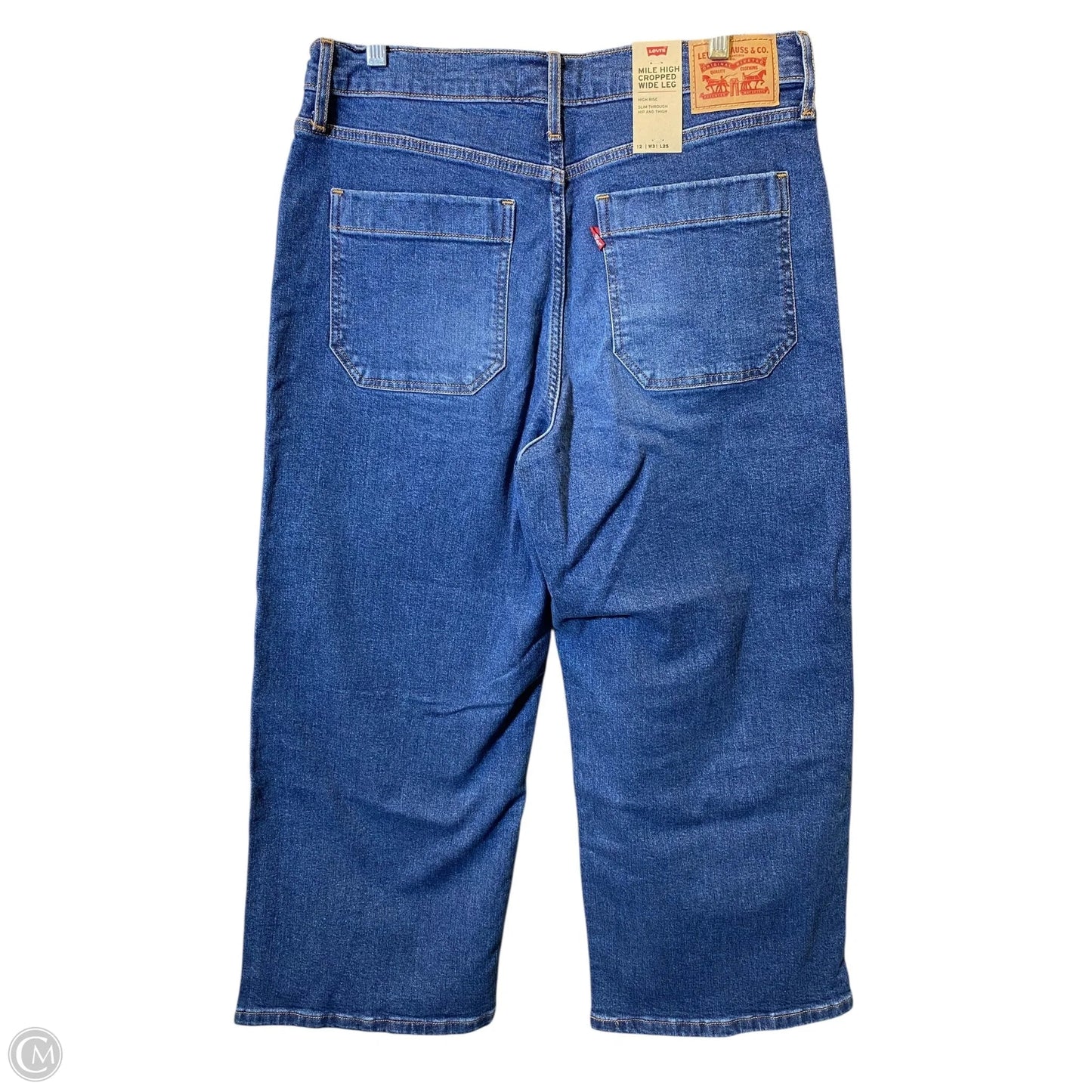 Jeans Cropped By Levis In Blue Denim, Size: 12