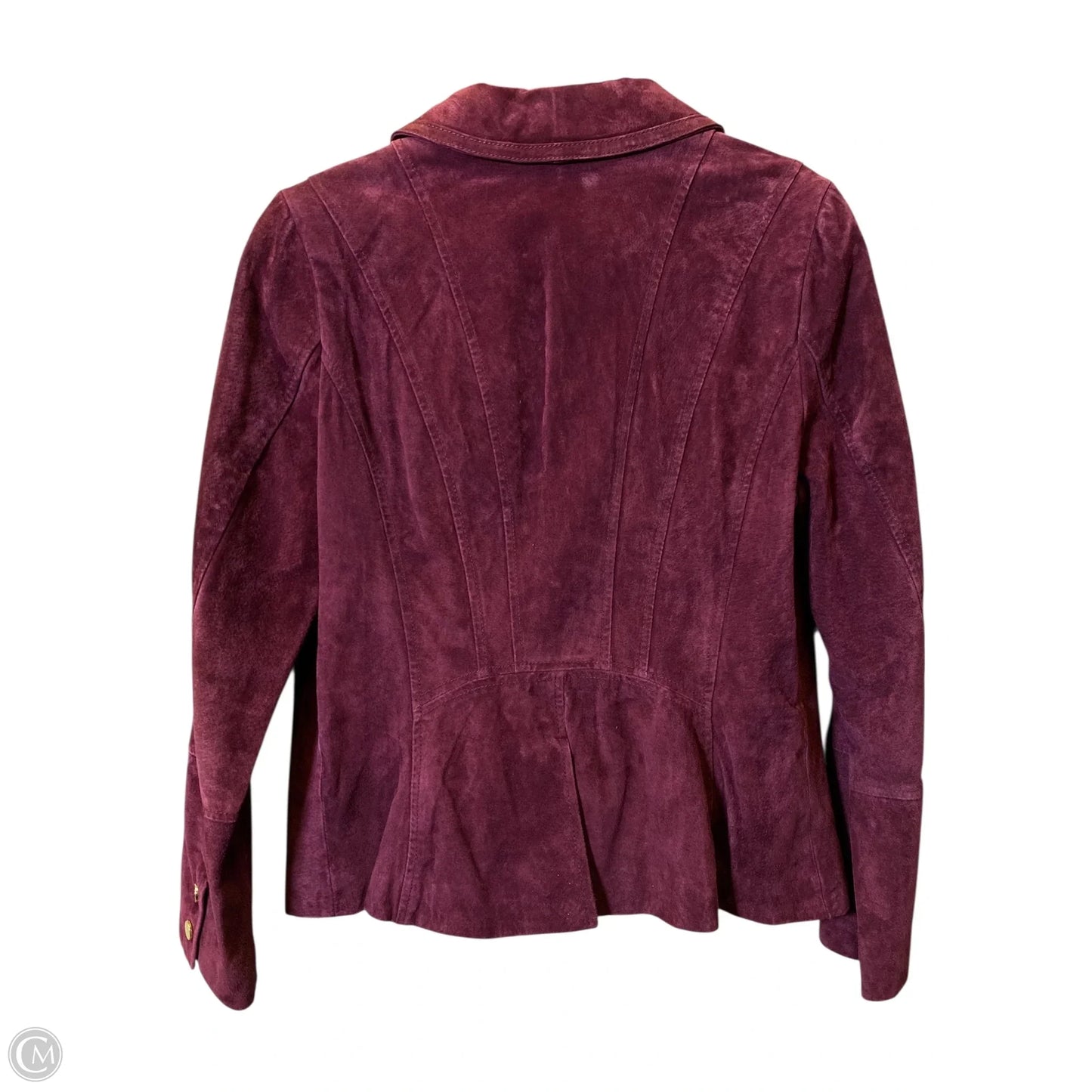 Jacket Moto By Isaac Mizrahi Live Qvc In Maroon, Size: 12