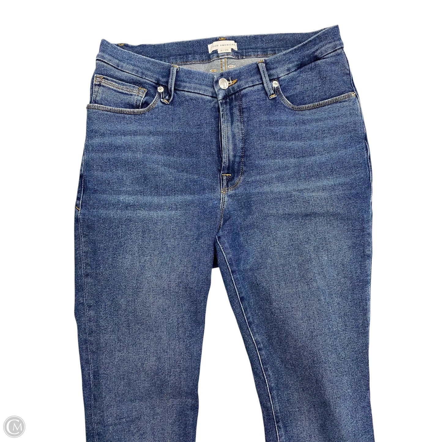 Jeans Skinny By Good American In Blue Denim, Size: 8